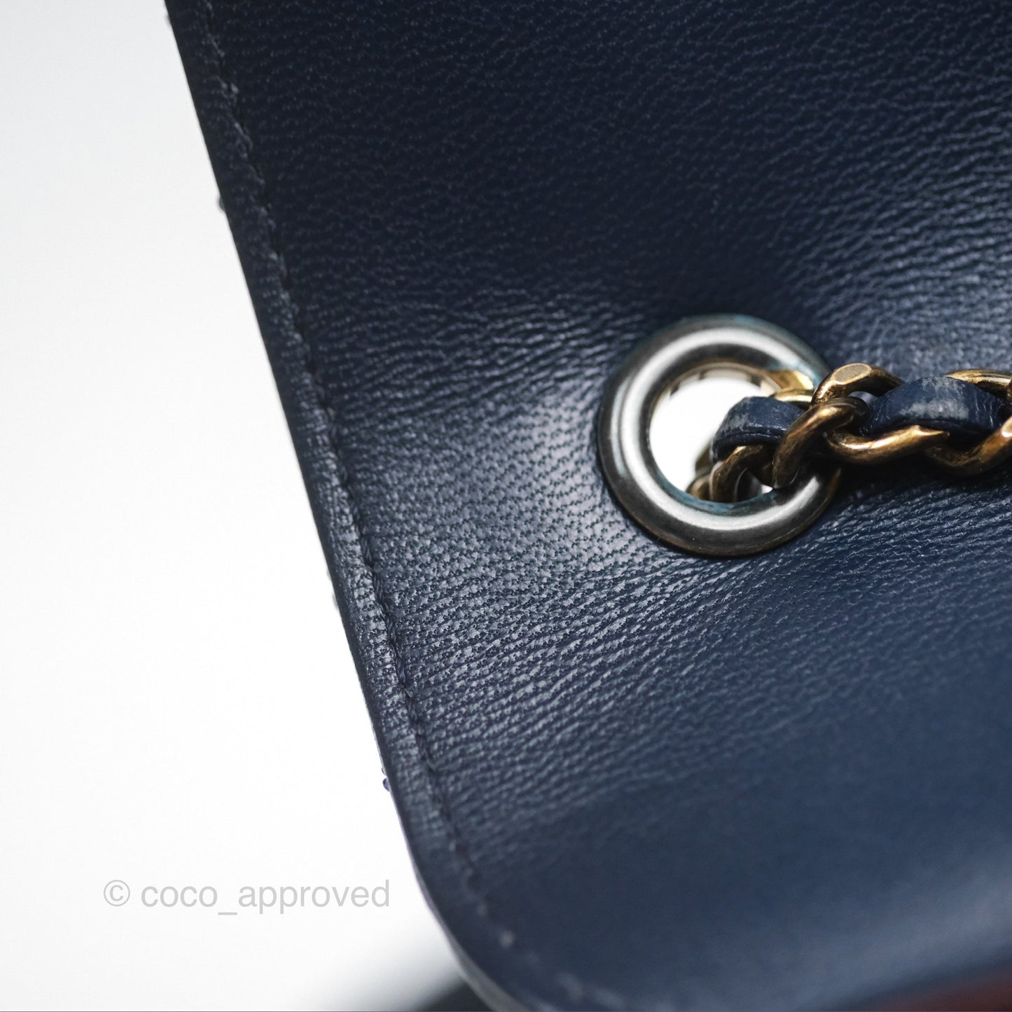 Chanel Beauty Lock Flap Bag Navy Sheepskin Aged Gold Hardware