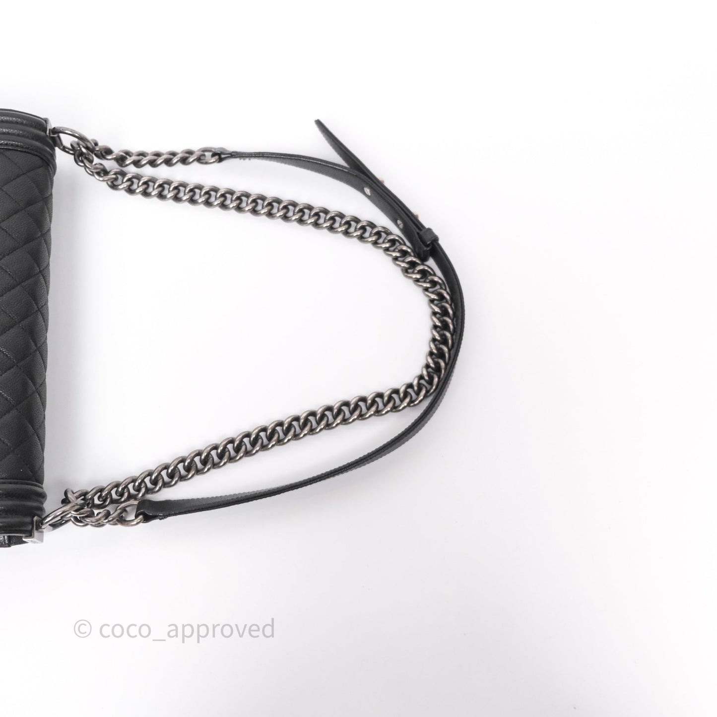 Chanel Quilted New Medium Boy Black Caviar Ruthenium Hardware