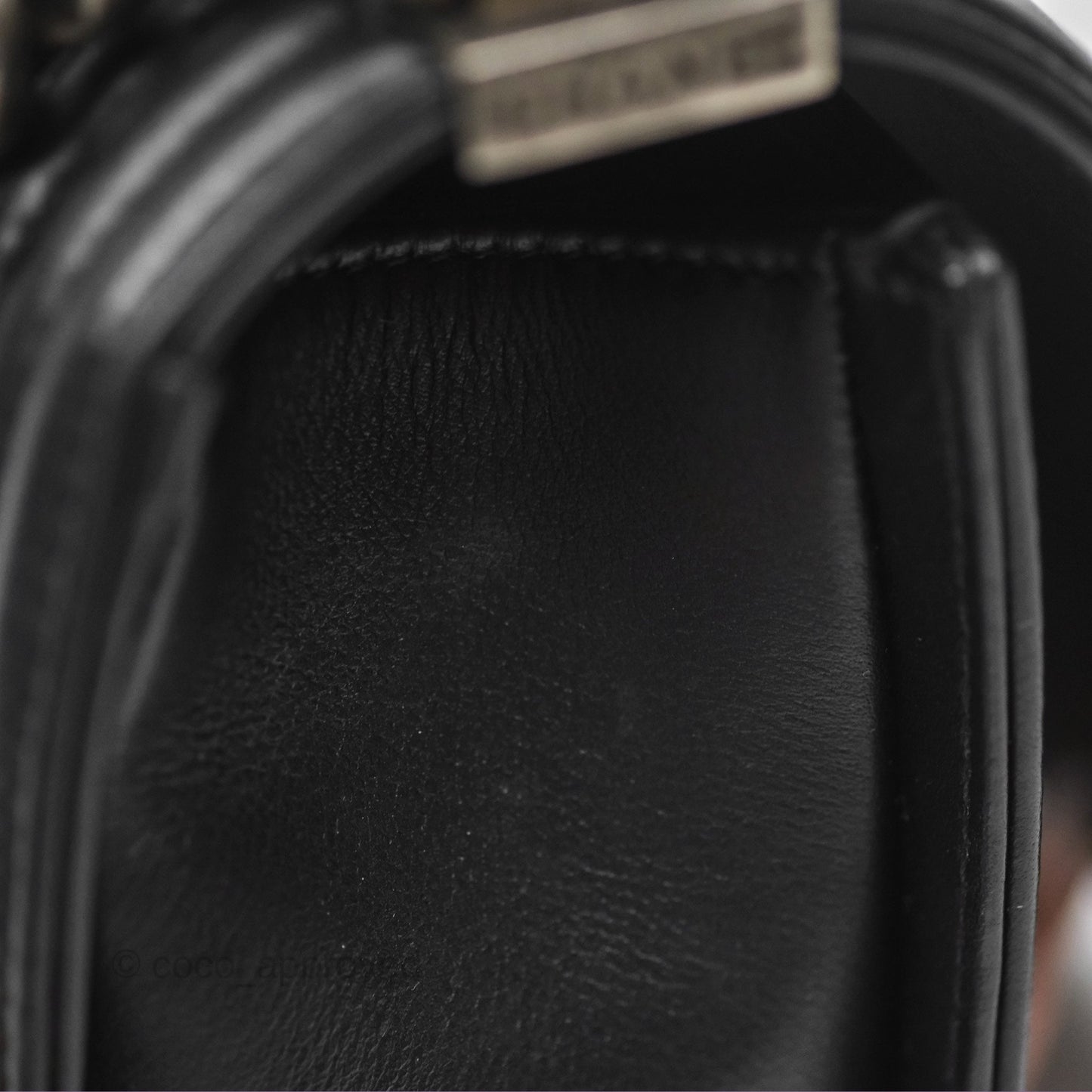 Chanel Small Boy Black Calfskin Ruthenium Hardware
