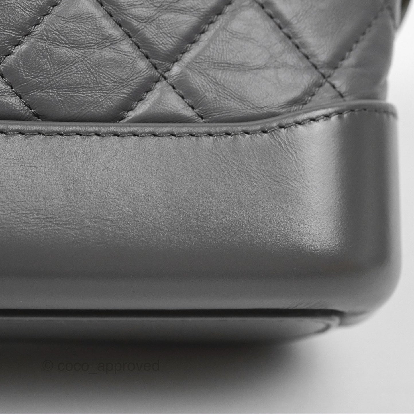 Chanel Small Gabrielle Hobo Quilted Dark Grey Aged Calfskin