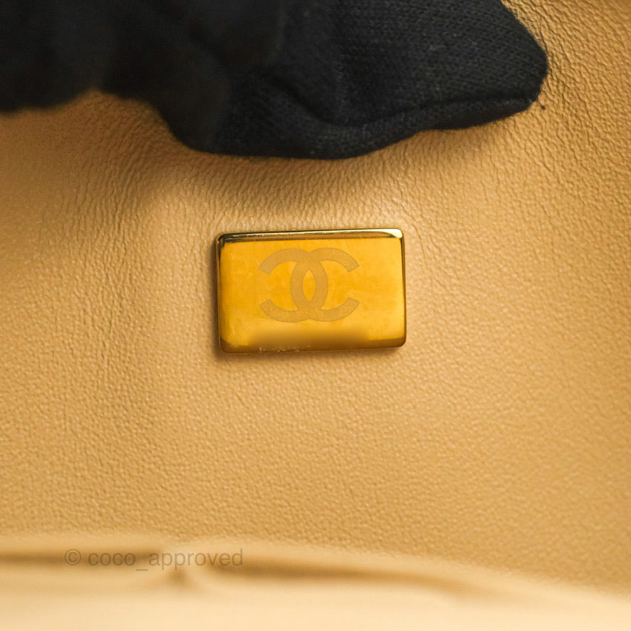 Chanel Quilted Classic M/L Medium Flap Beige Caviar Gold Hardware