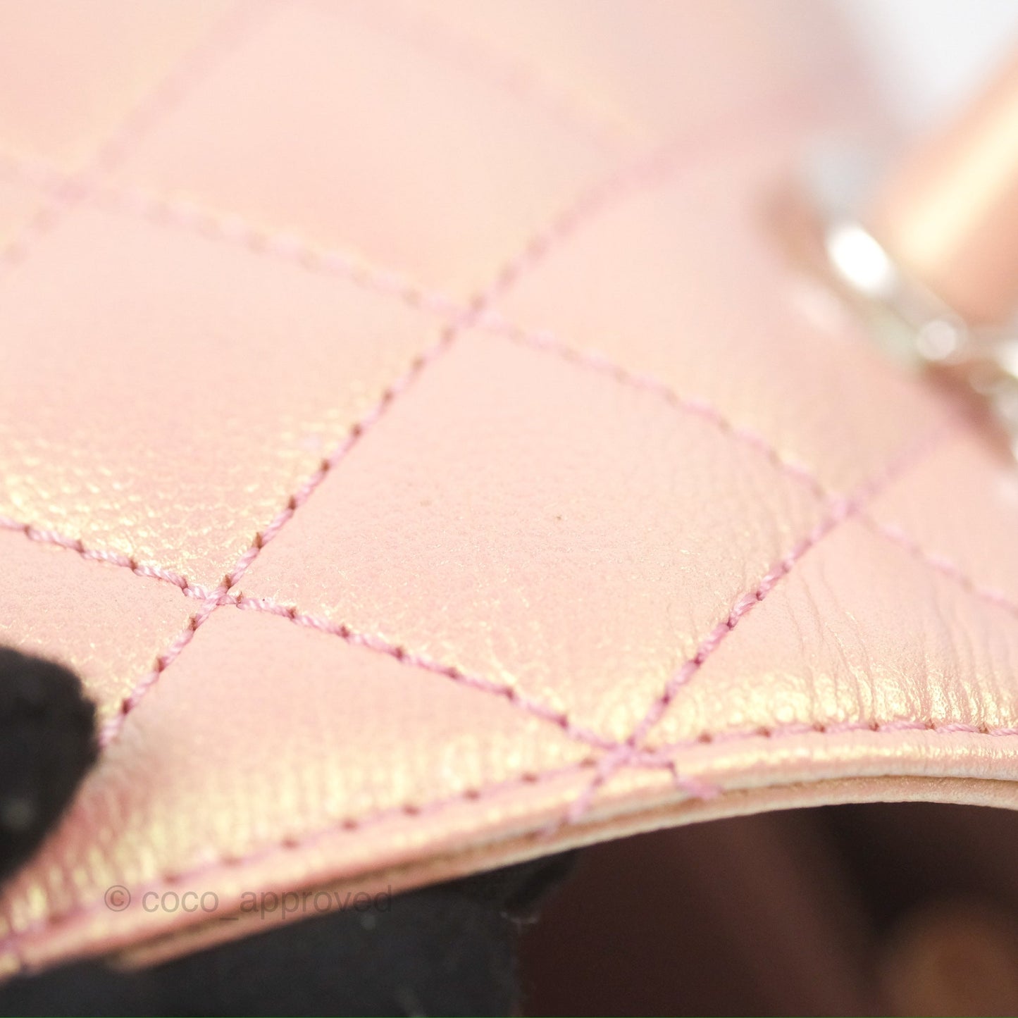 Chanel Small Quilted Coco Handle Iridescent Pink Caviar Rainbow Hardware