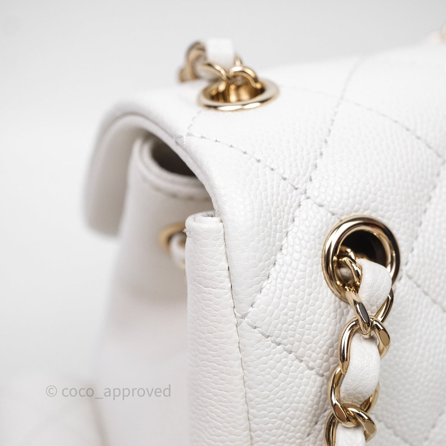 Chanel Small Duma Backpack Caviar White Gold Hardware