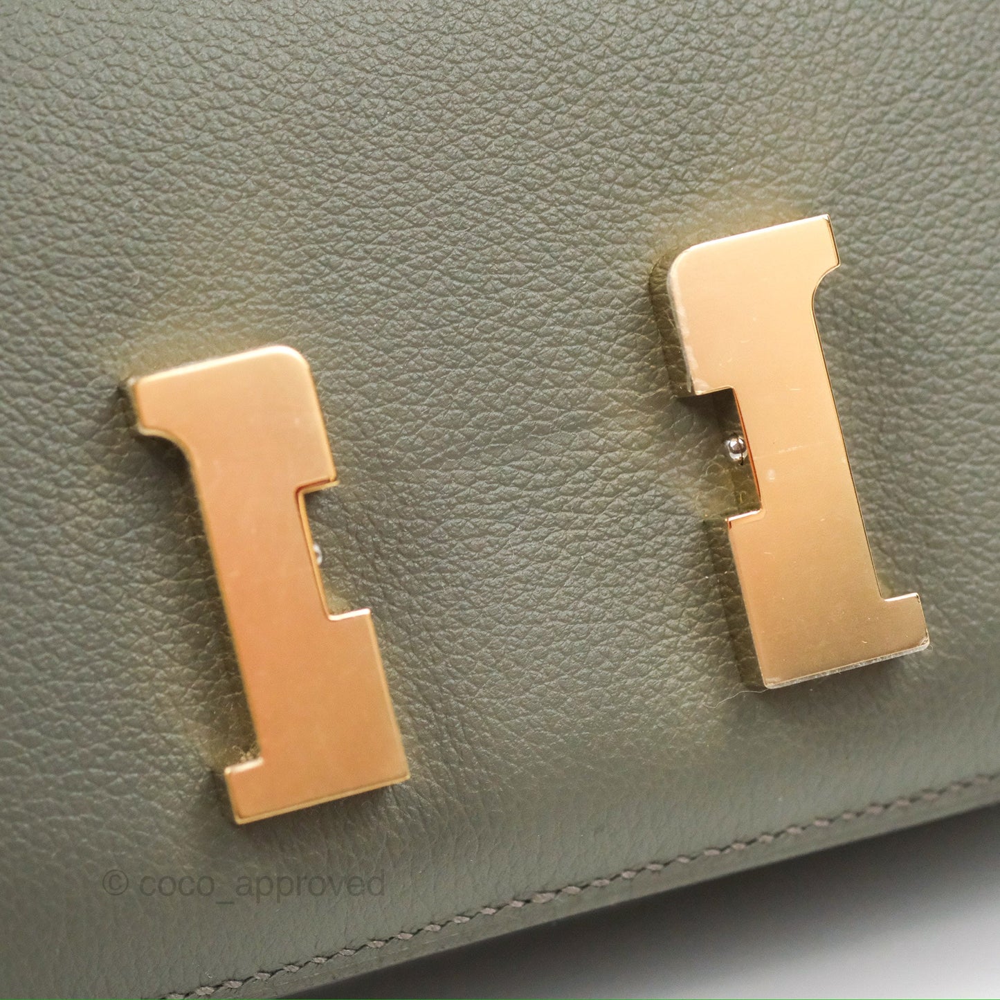 Hermès Constance Mini 18cm Mirror Gris Meyer 0L/Gris Pale M4 Evercolor Gold Hardware
