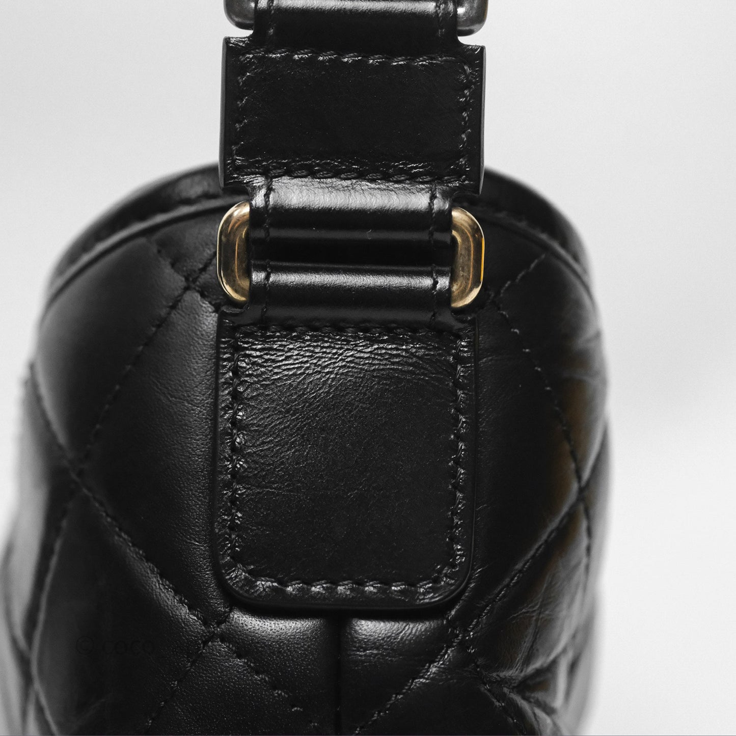 Chanel Small Gabrielle Hobo Quilted Black Aged Calfskin