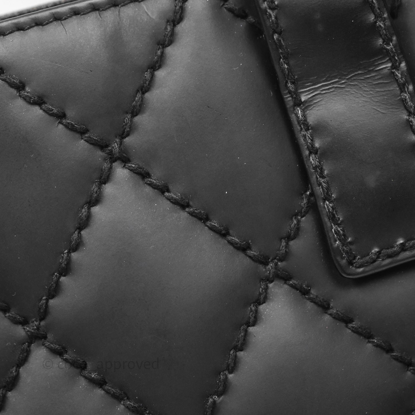 Chanel Vintage Quilted CC Tote Bag Matte Black Calfskin Gold Hardware