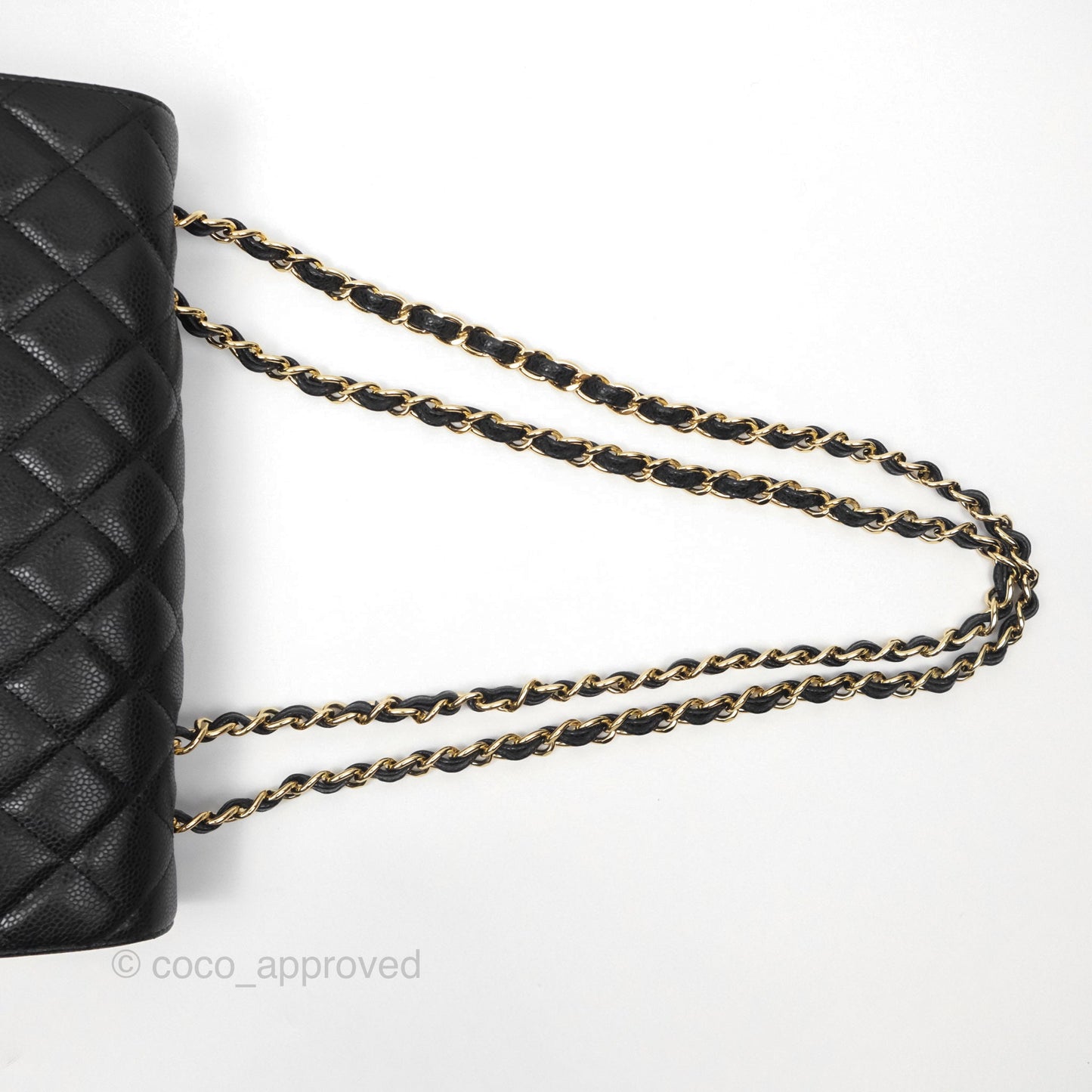 Chanel Jumbo Single Flap Black Caviar Gold Hardware