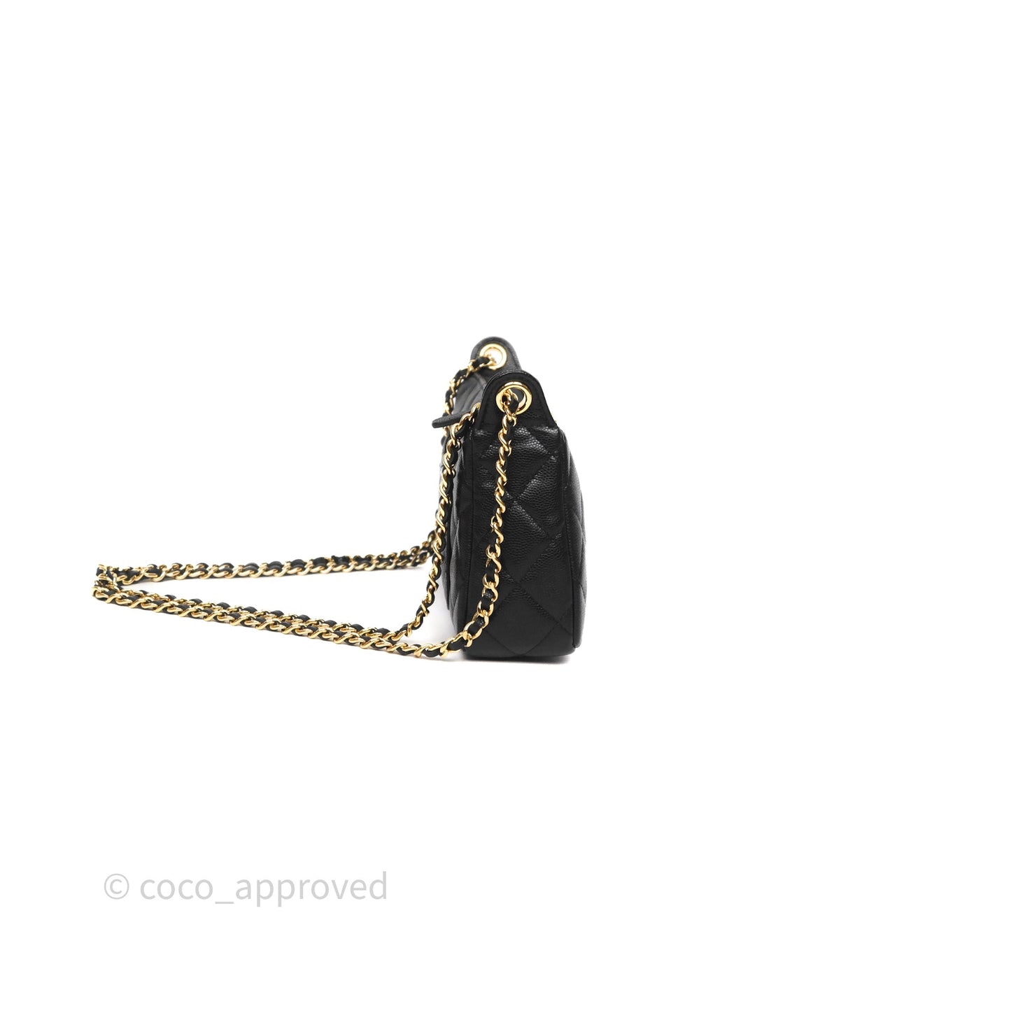Chanel Clutch on Chain Black Caviar Gold Hardware 25A