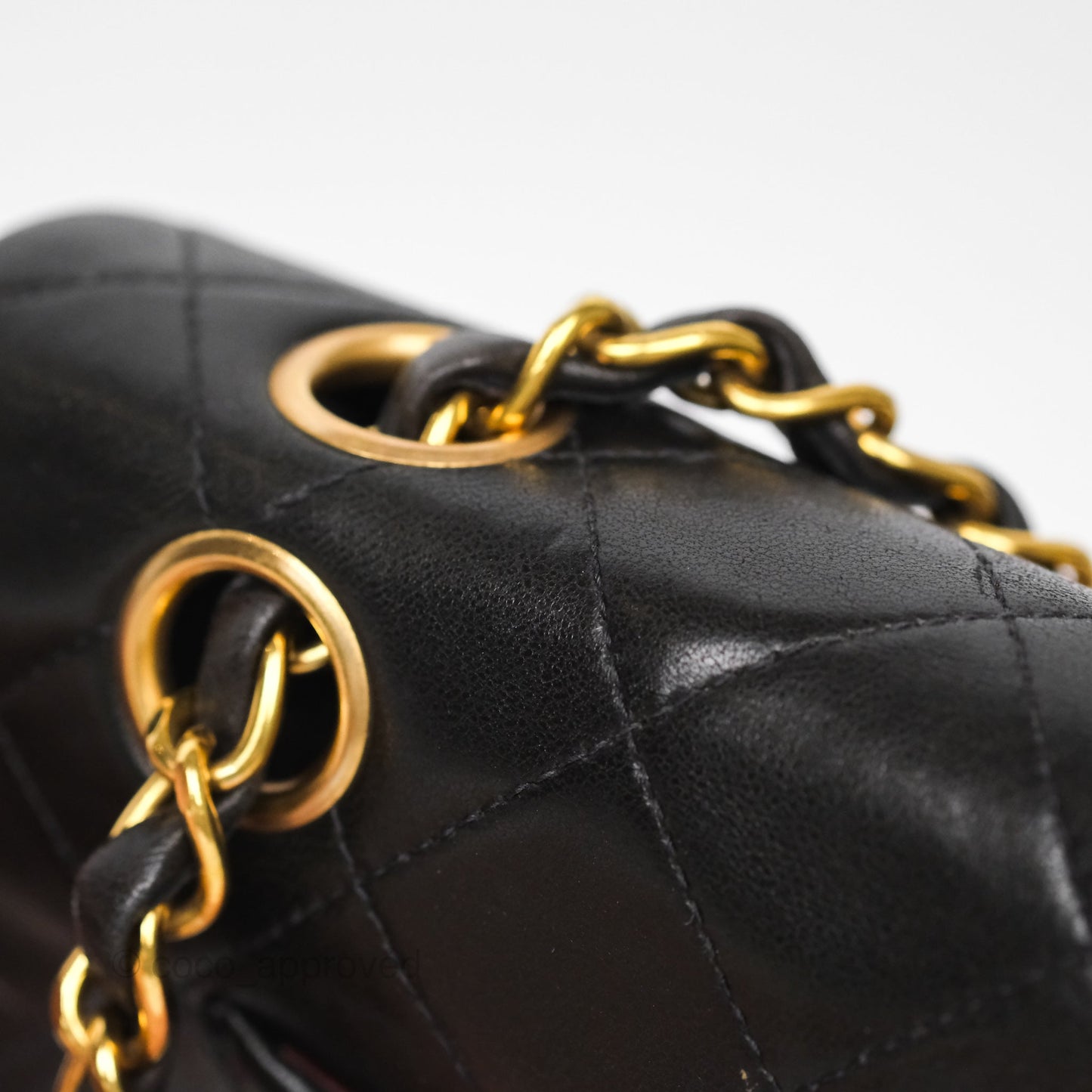 Chanel Vintage Small Classic Flap Black Lambskin 24K Gold Hardware