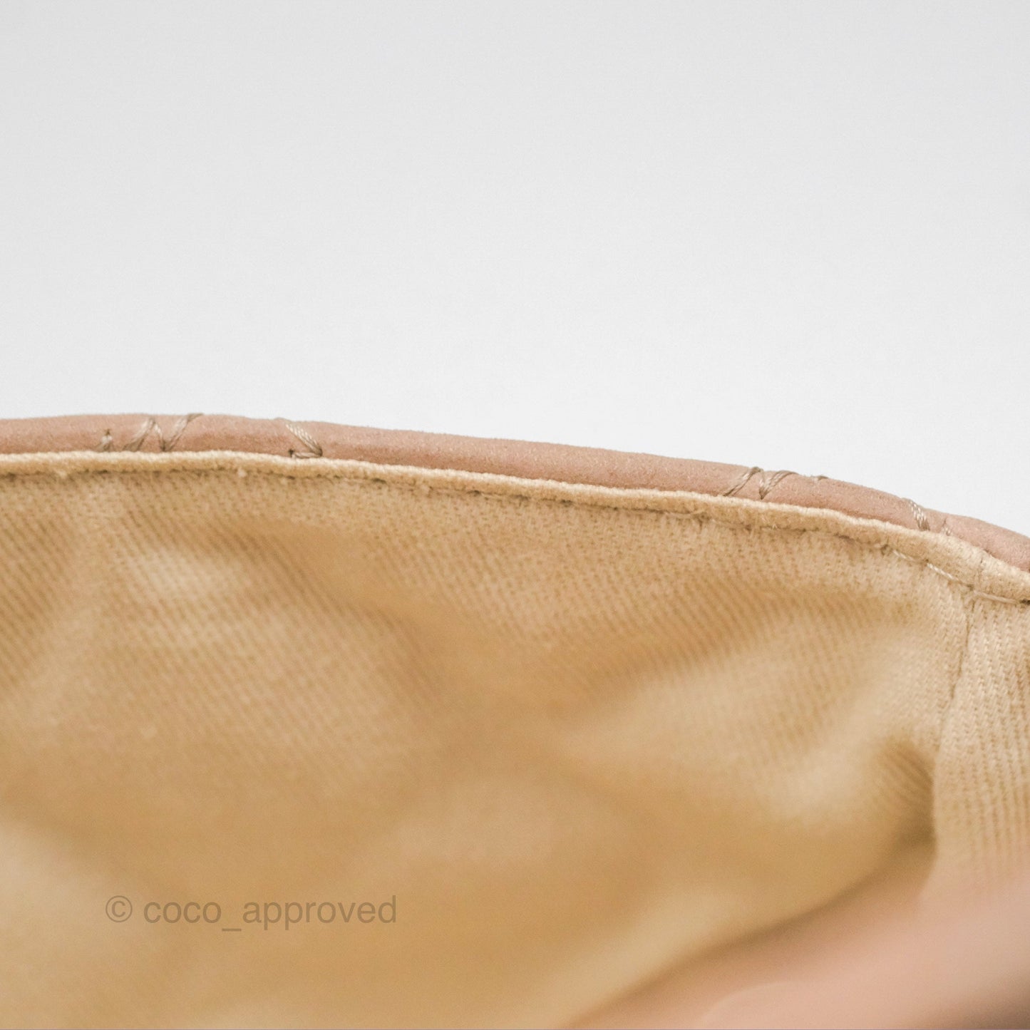 Chanel Double Stitch Hamptons Clutch With Chain Beige Washed Calfskin