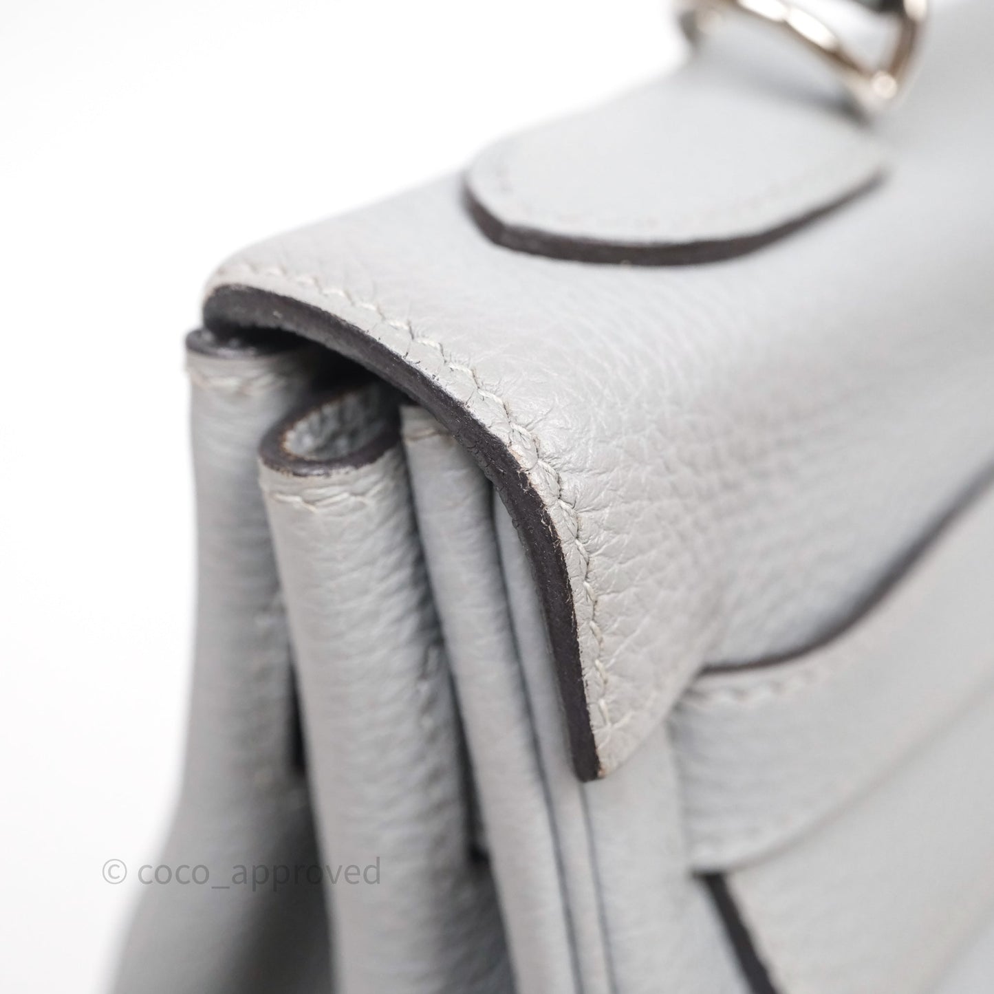 Hermès Kelly 32 Retourne Bleu Glacier 8U Togo Palladium Hardware