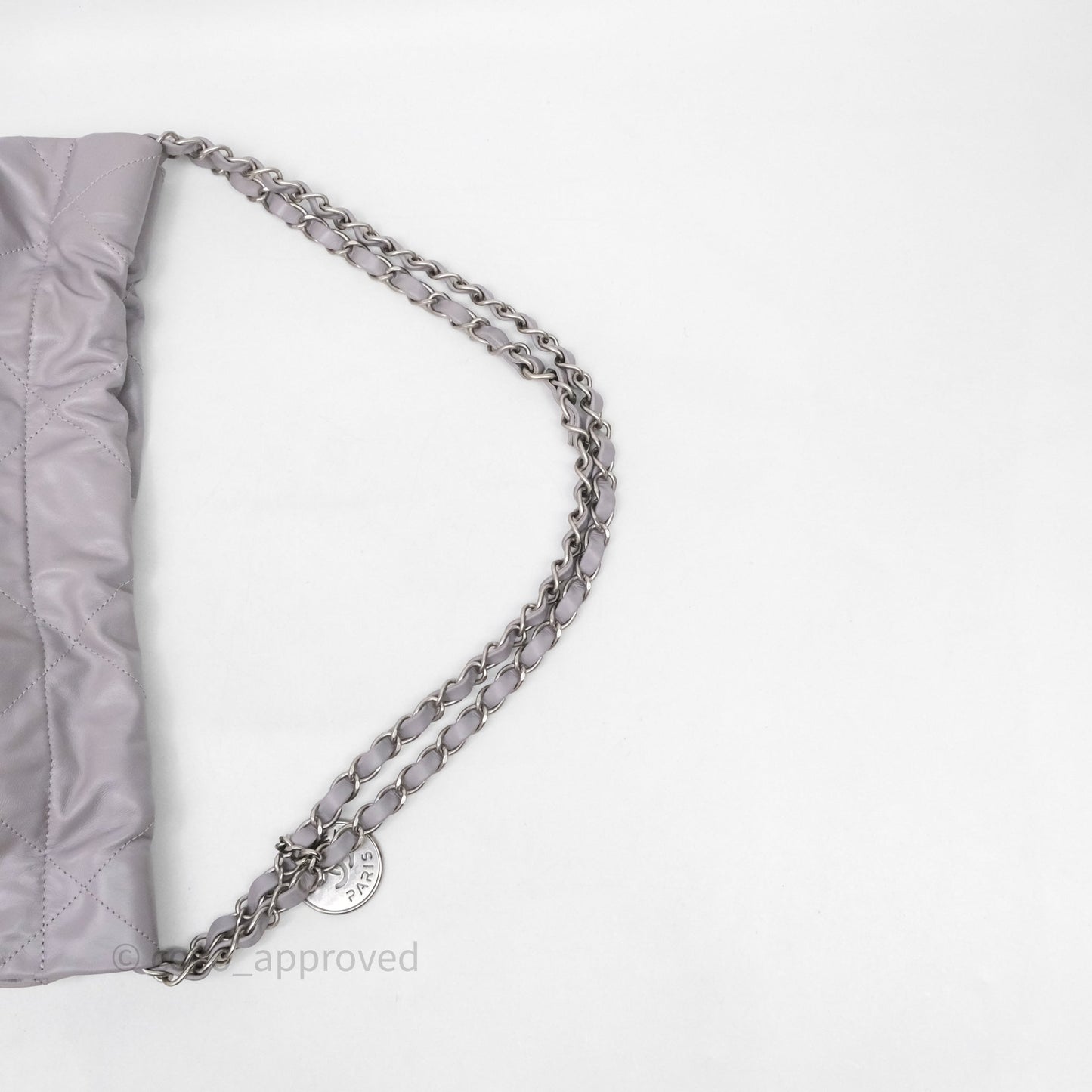 Chanel 22 Small Grey Aged Calfskin Matte Silver Hardware