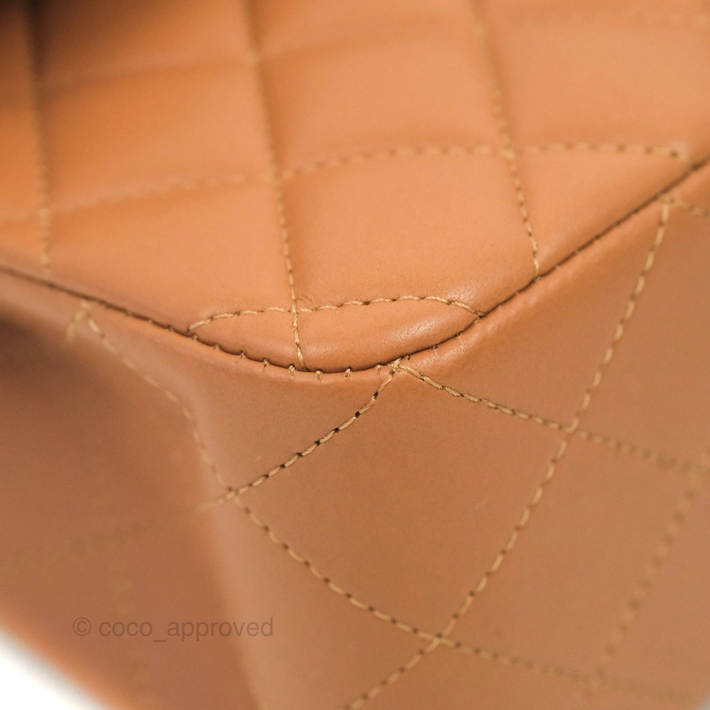Chanel Small Classic Quilted Flap Dark Beige Caramel Lambskin Gold Hardware 21P