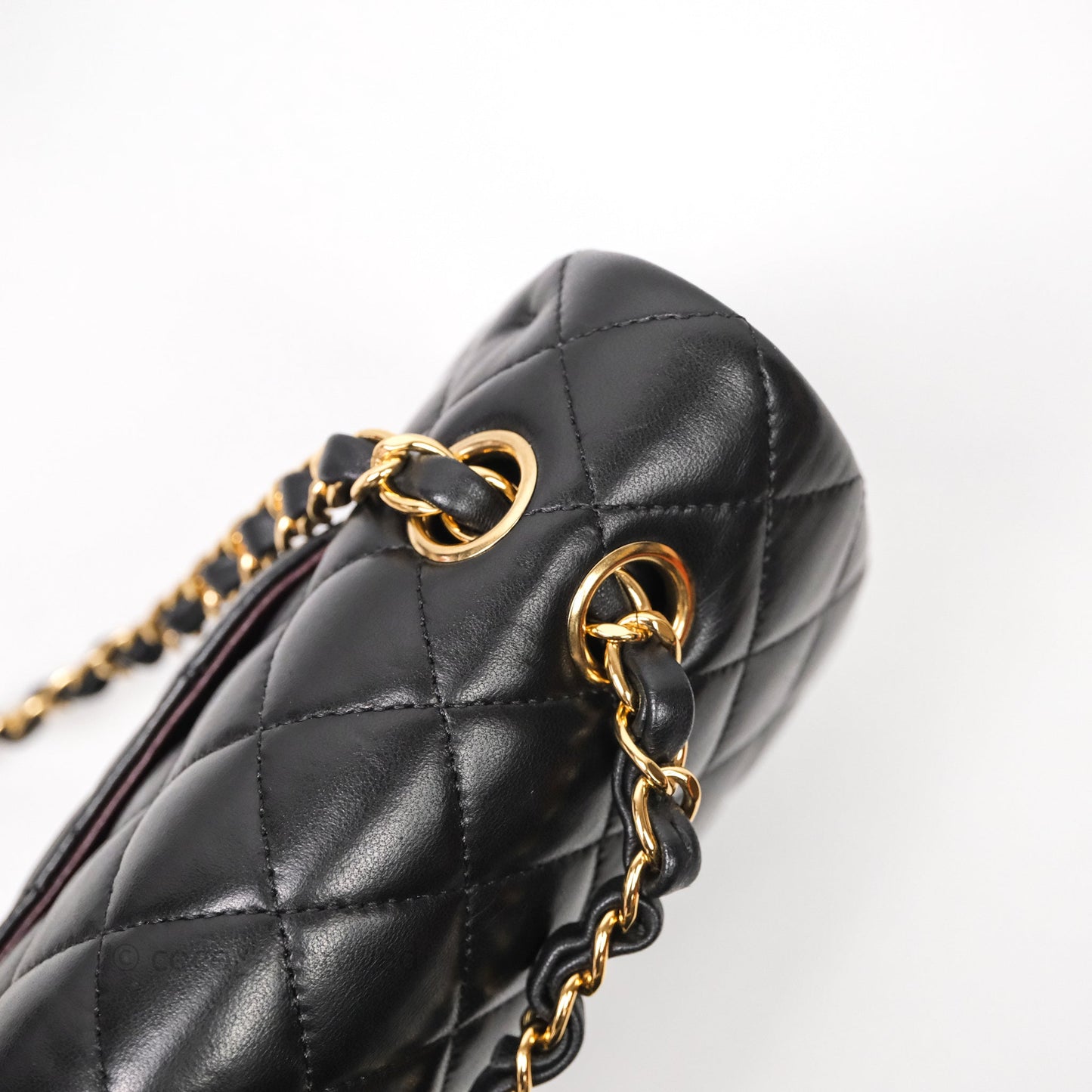 Chanel Classic M/L Medium Flap Quilted Black Lambskin Gold Hardware