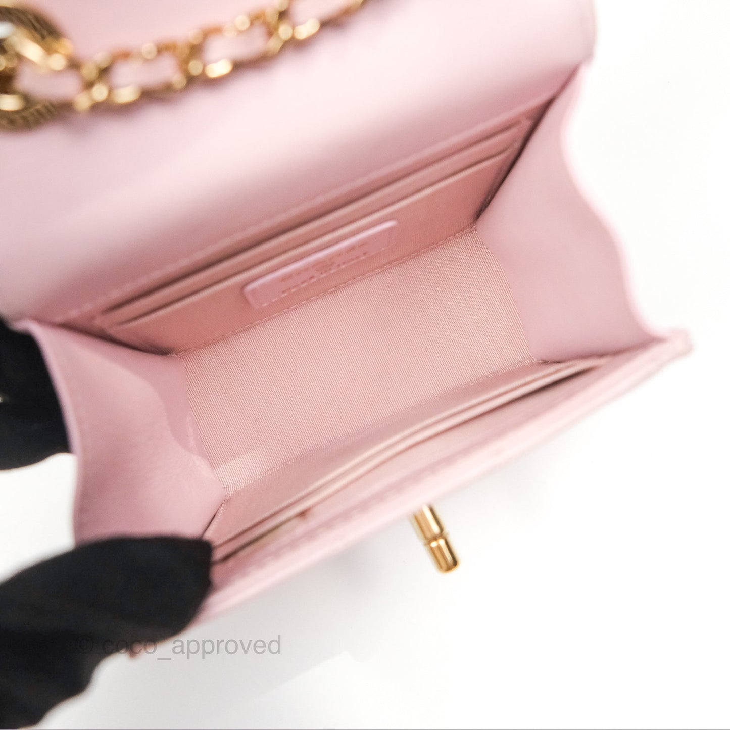 Chanel Mini Quilted Trendy CC Clutch With Chain Lilac Rose Clair Lambskin Gold Hardware