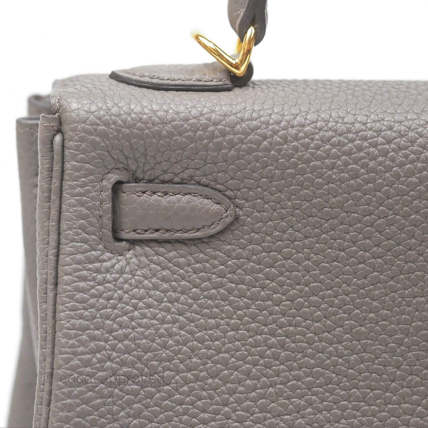 Hermès Retourne Kelly 25 Gris Etain 8F Togo Gold Hardware