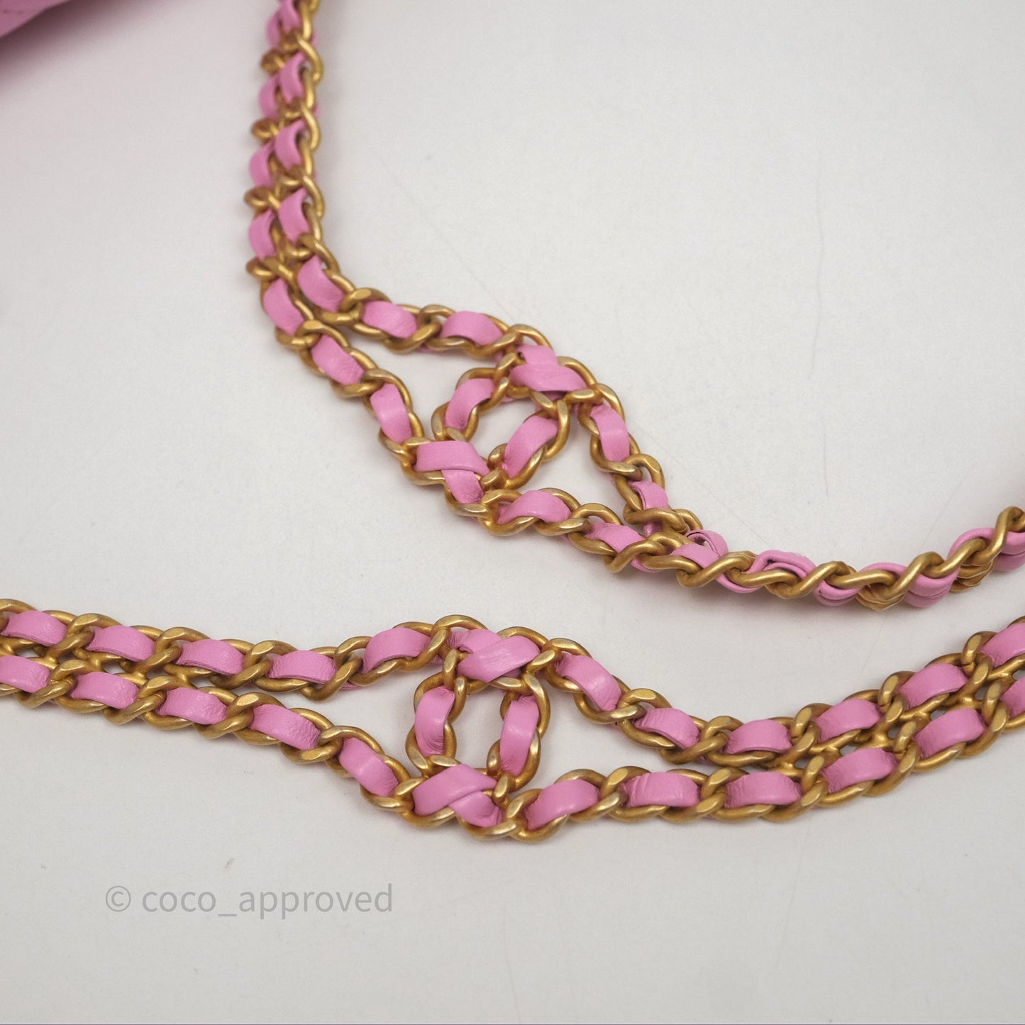 Chanel CC Chain Wallet On Chain WOC Pink Lambskin Aged Gold Hardware