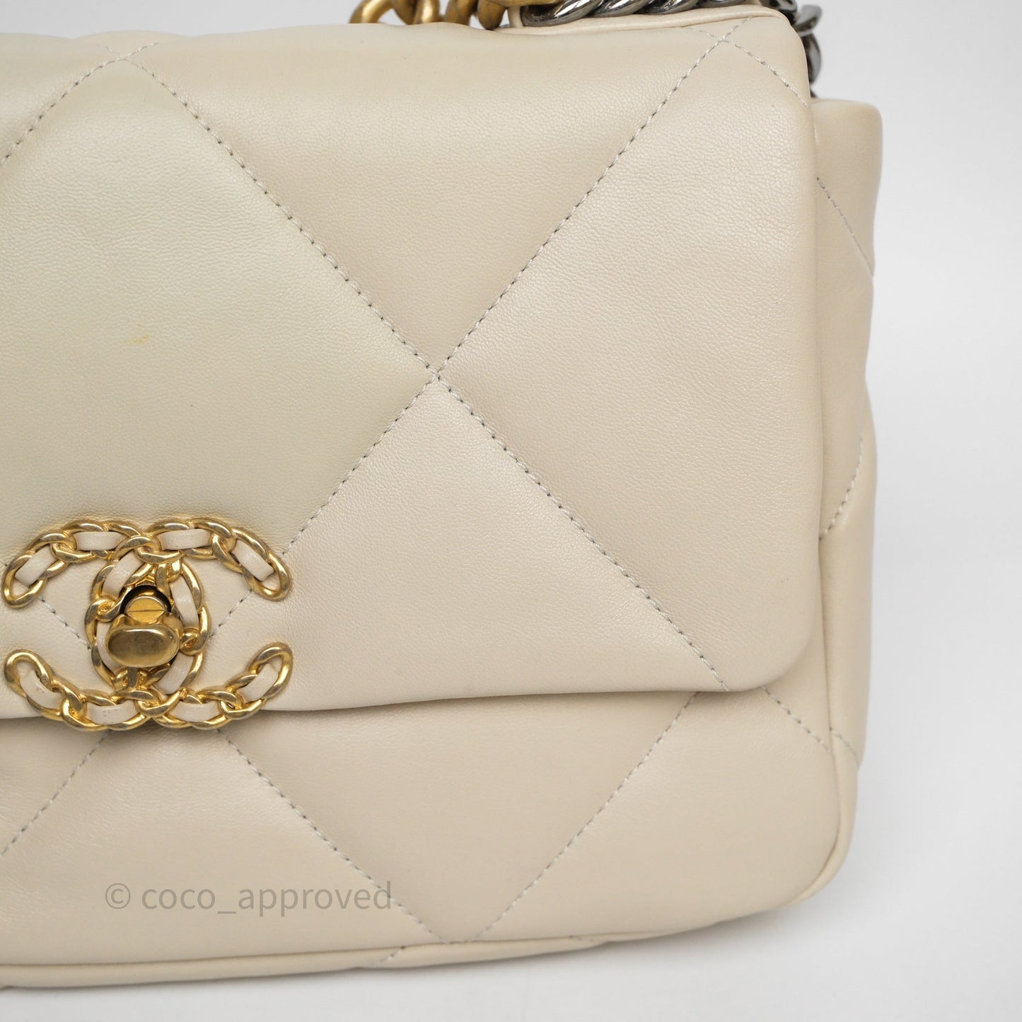 Chanel 19 Small Ivory Mixed Hardware