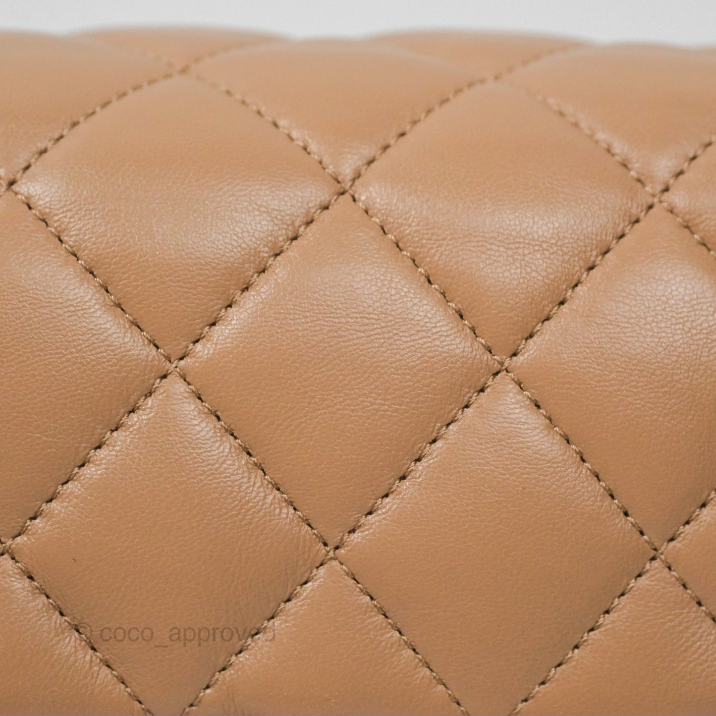 Chanel Small All Slide Adjustable Chain Flap Bag Beige Lambskin Aged Gold Hardware