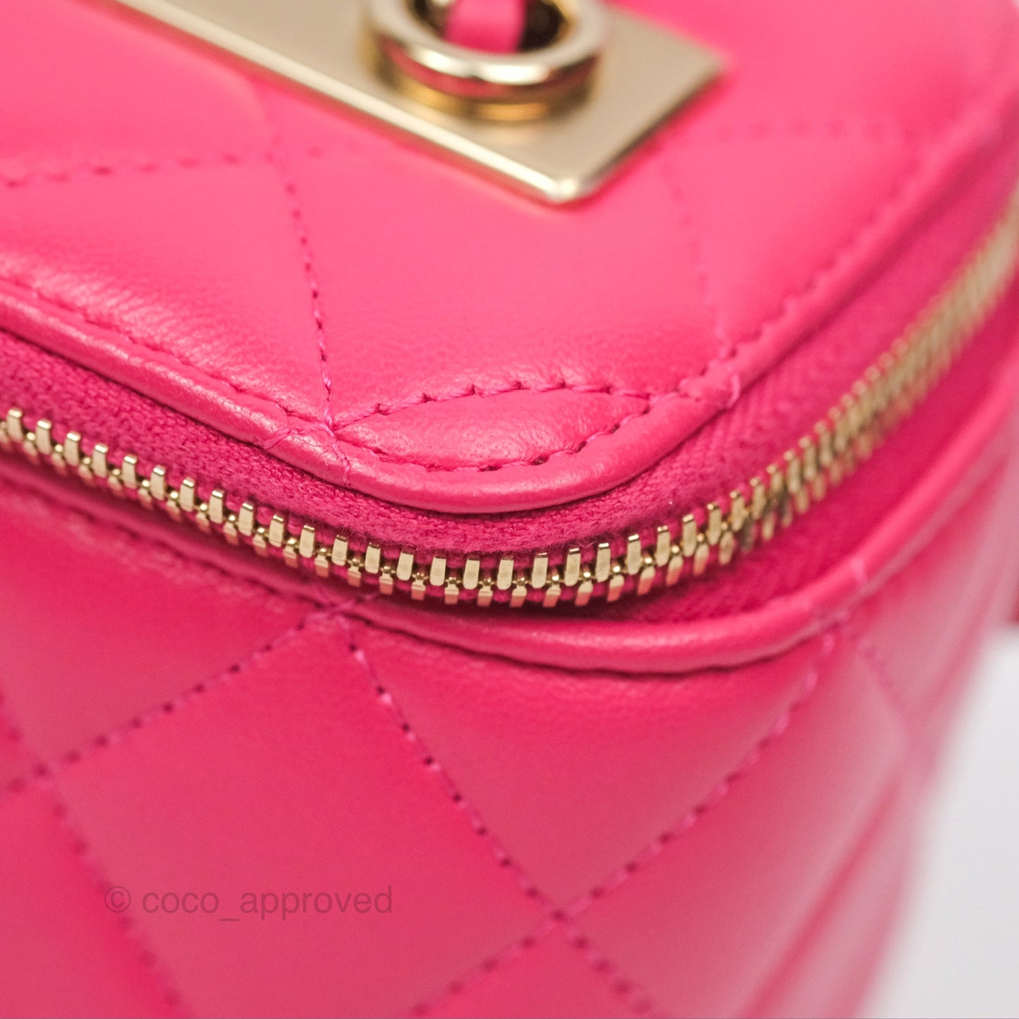 Chanel Trendy CC Vanity With Chain Dark Pink Lambskin Gold Hardware