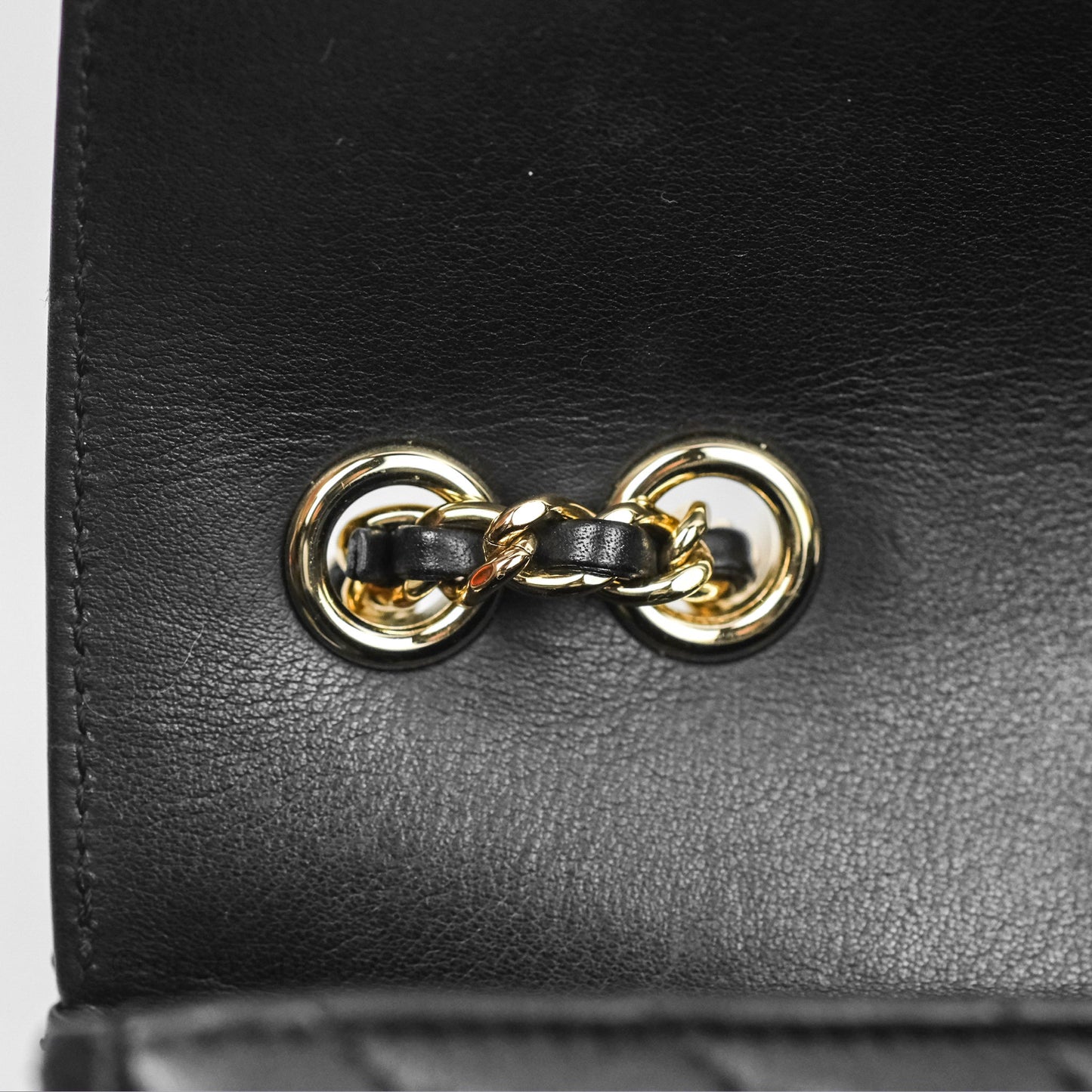 Chanel Small Statement Chevron Flap Bag Black Calfskin Gold Hardware