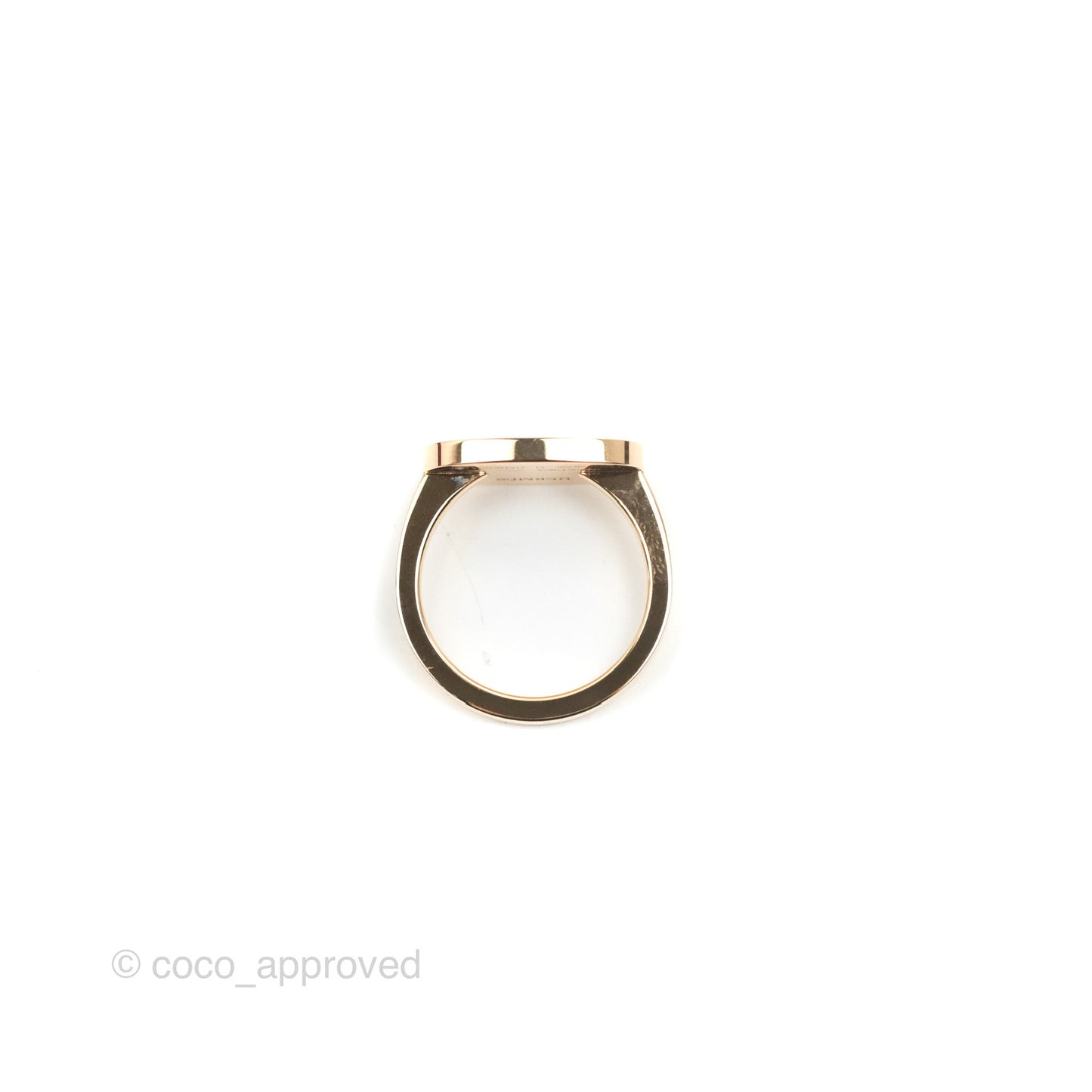 Hermes White Ceramic MM Chaine D'ancre Verso Ring 51 Gold Hardware