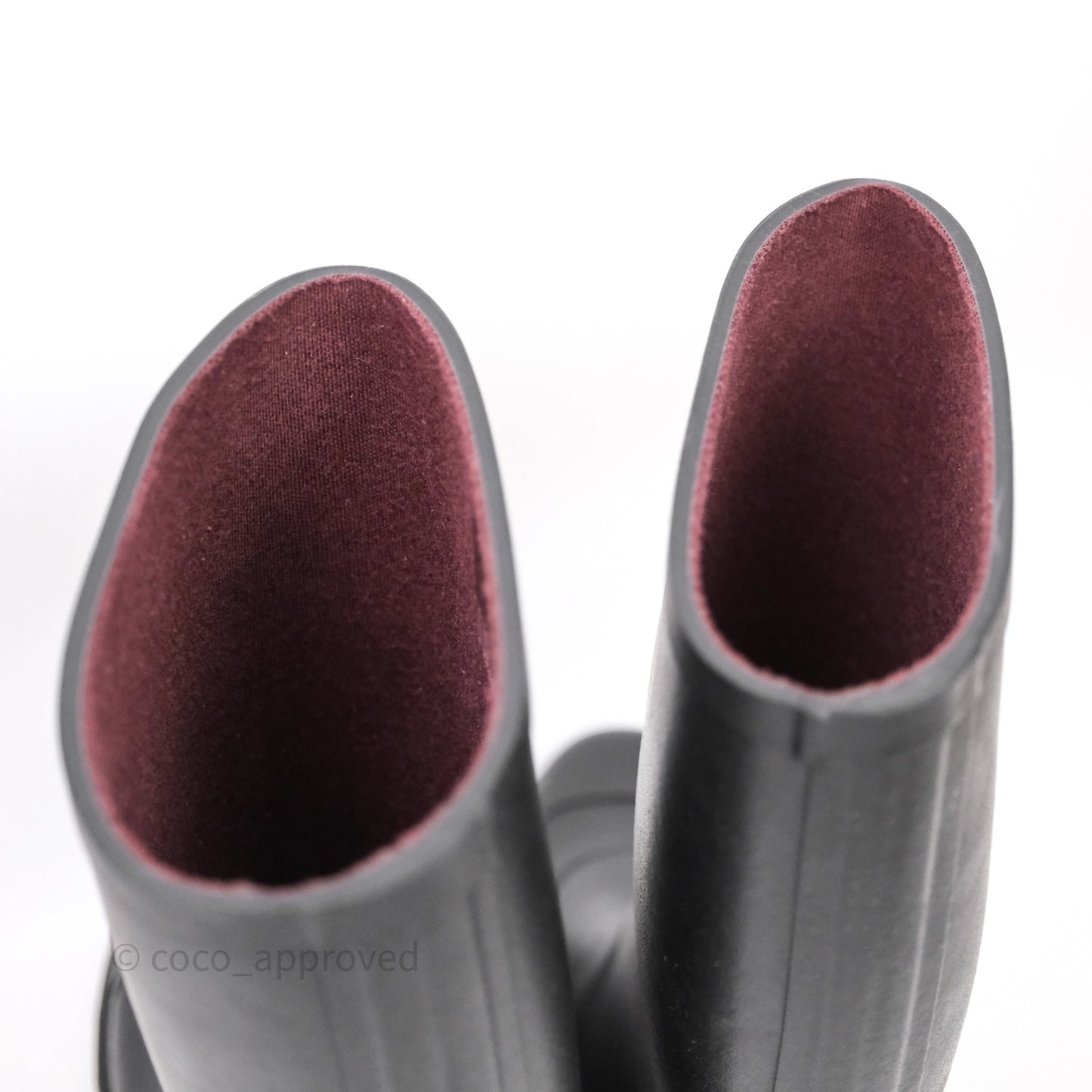 Chanel CC Black Rubber Rain Boots Size 39