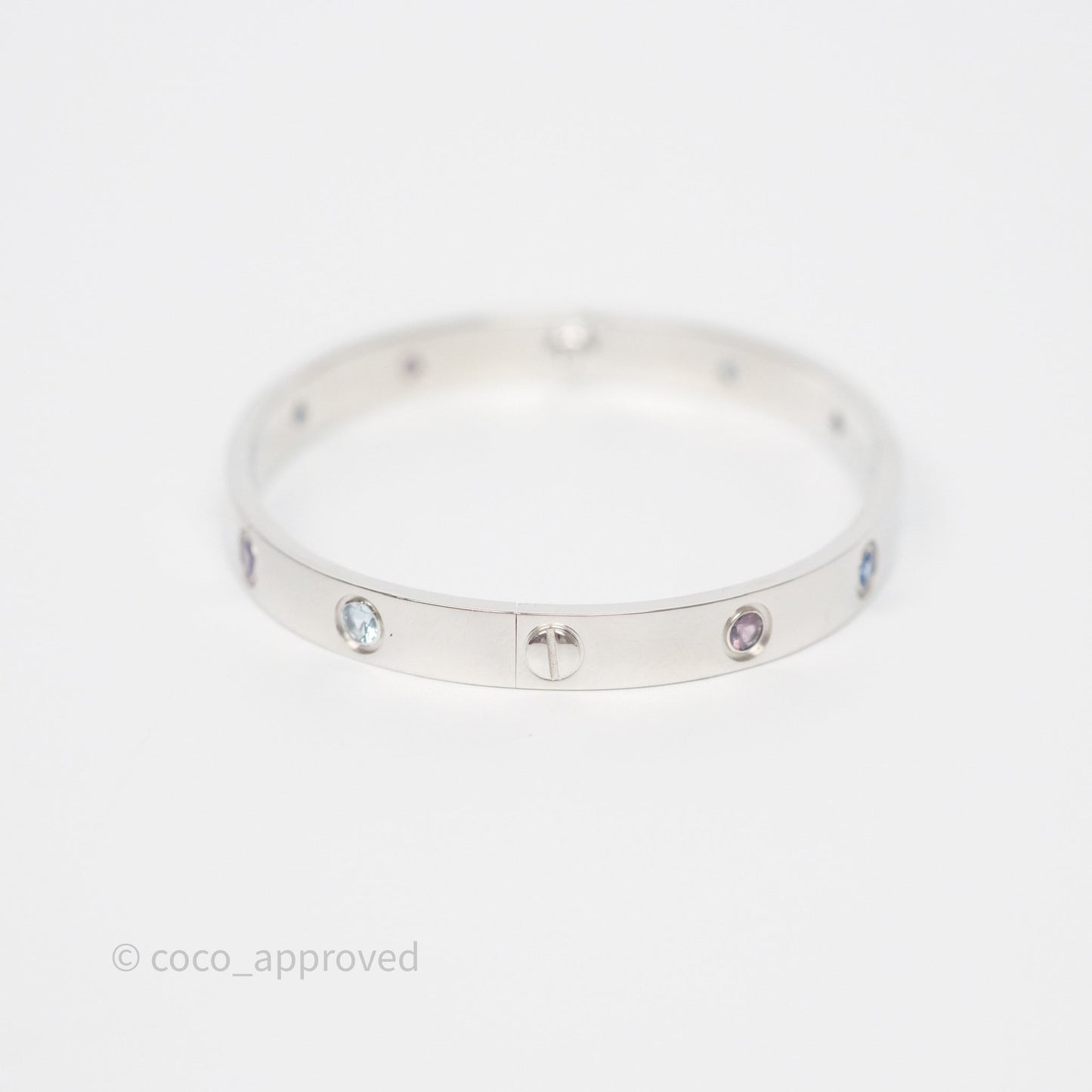 Cartier Rainbow Multistone White Gold Love Bracelet