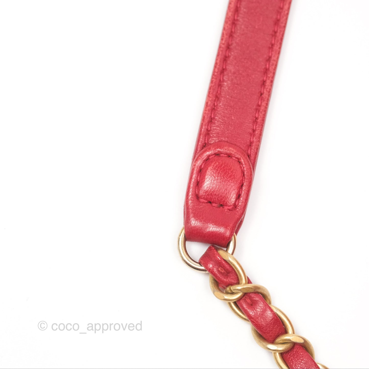 Chanel Tote Bag Red Lambskin Aged Gold Hardware