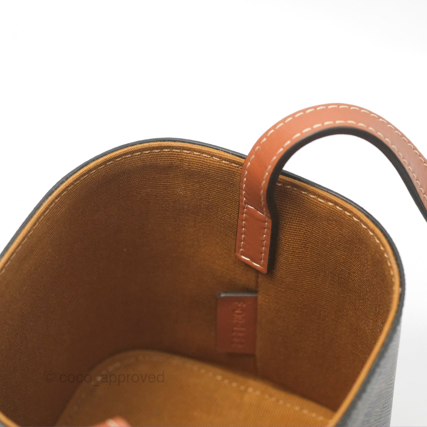 Celine Small Box Cuir Bag Triomphe Canvas Tan
