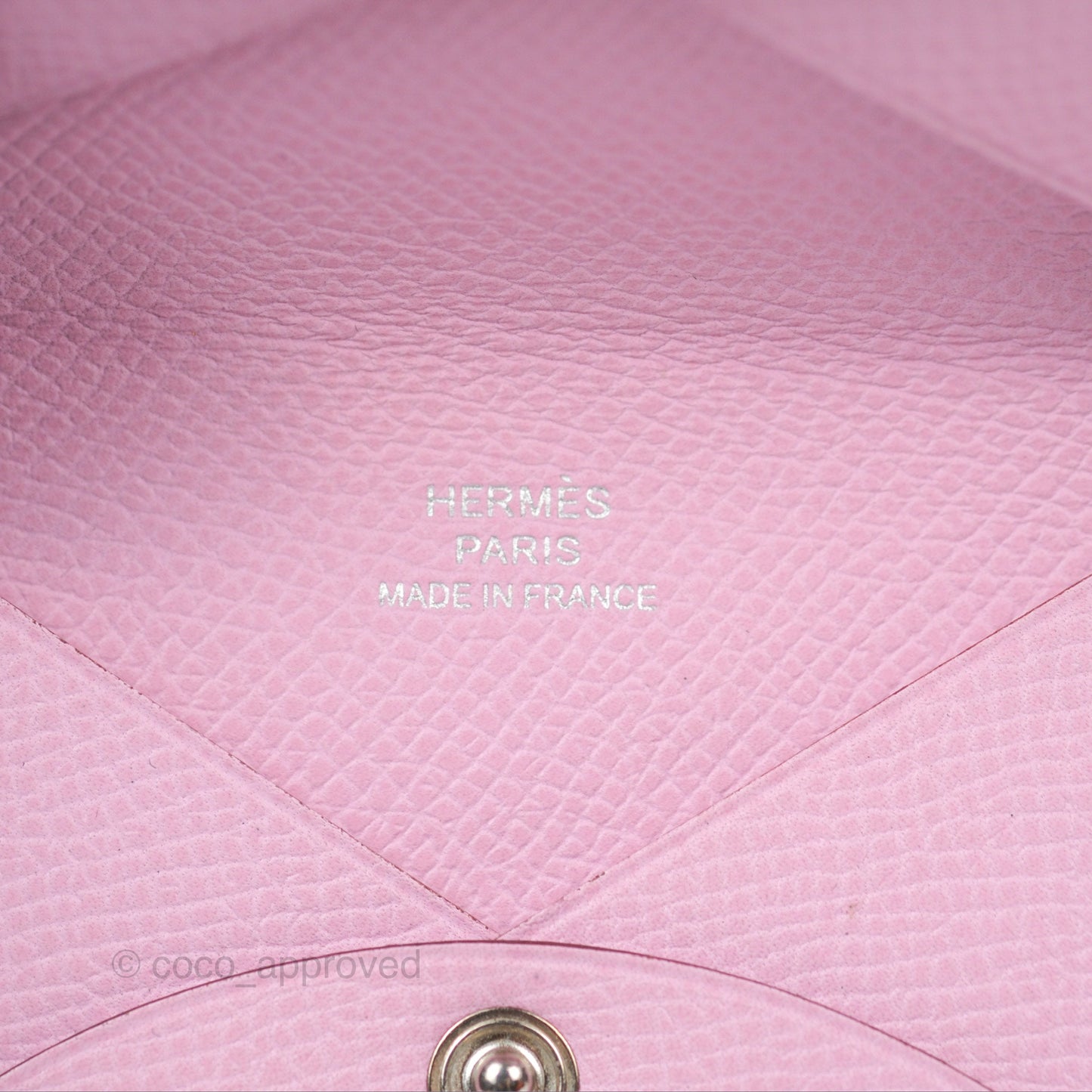 Hermès Calvi Card Holder Mauve Sylvestre Epsom