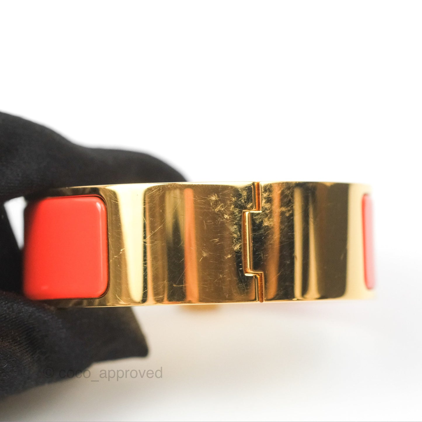 Hermès Clic Clac H Bracelet Orange Fruité Rose Gold PM