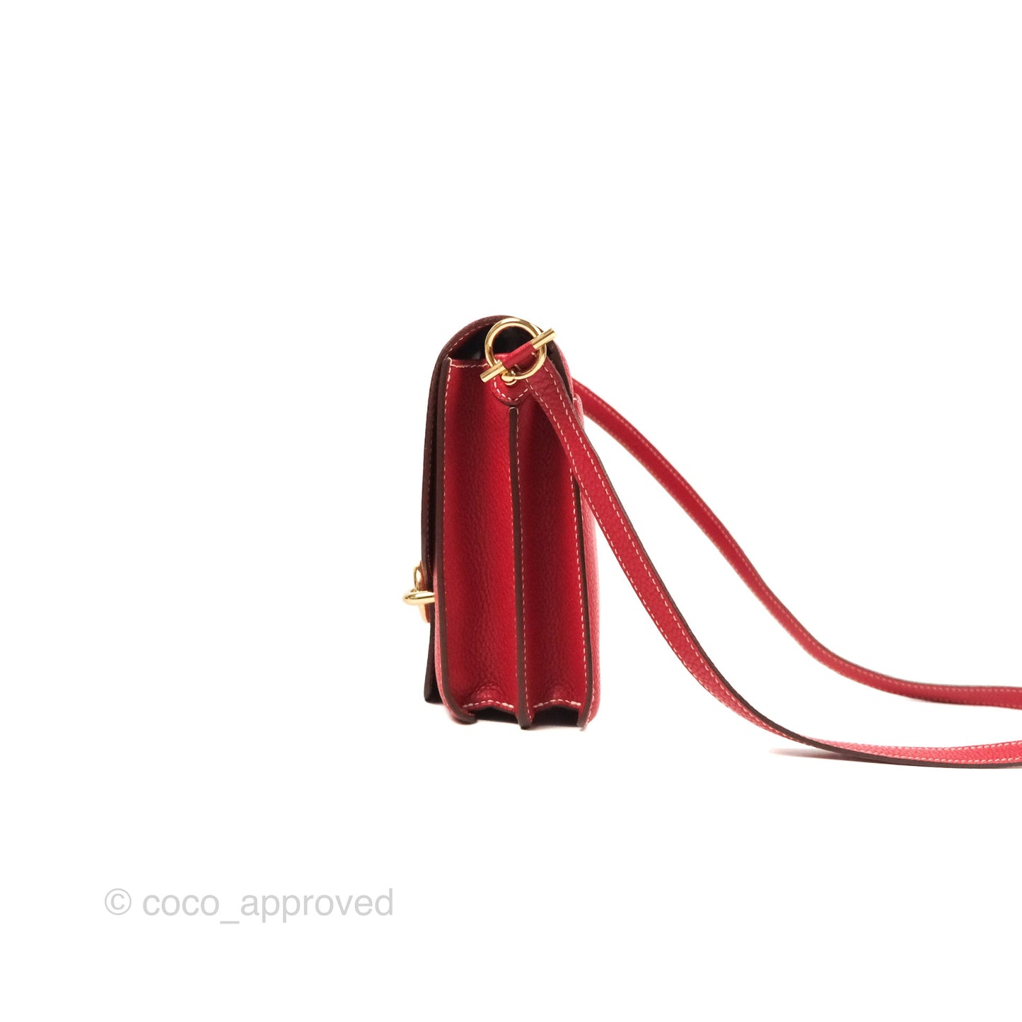 Hermès Roulis 23 Red Clemence Gold Hardware