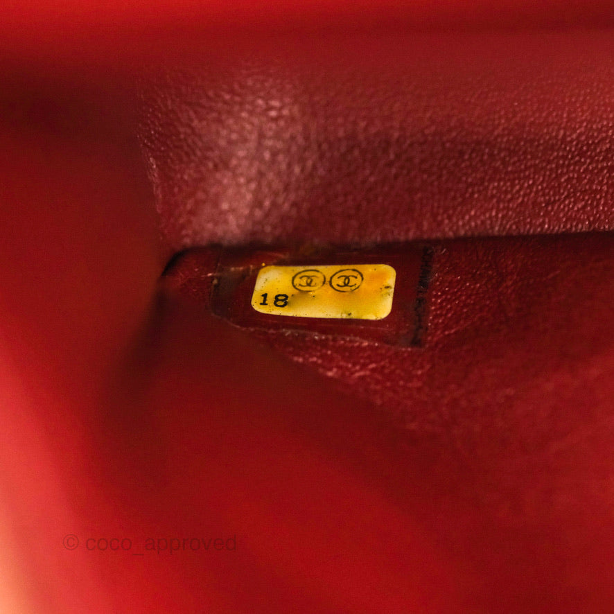 Chanel Classic M/L Medium Double Flap Dark Red Caviar Silver Hardware