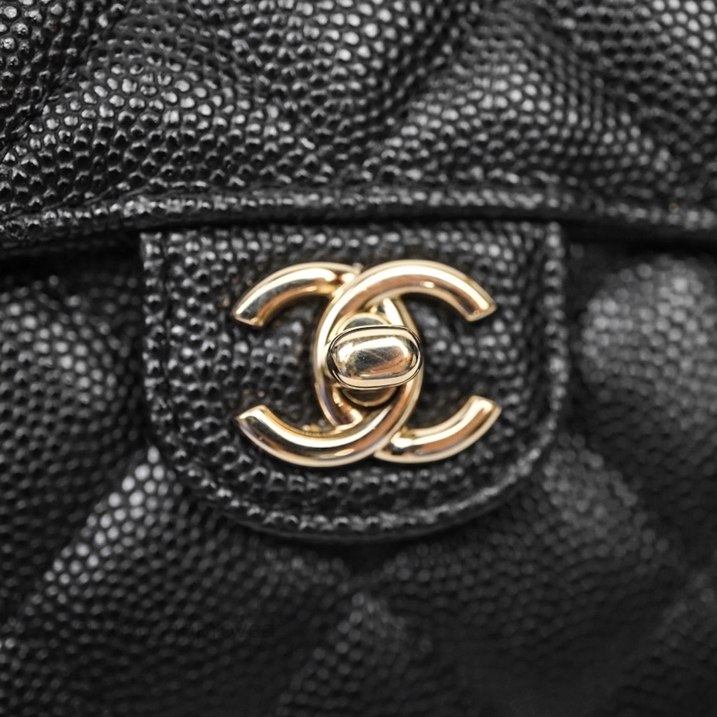 Chanel Quilted Mini Wallet on Chain WOC Black Caviar Gold Hardware
