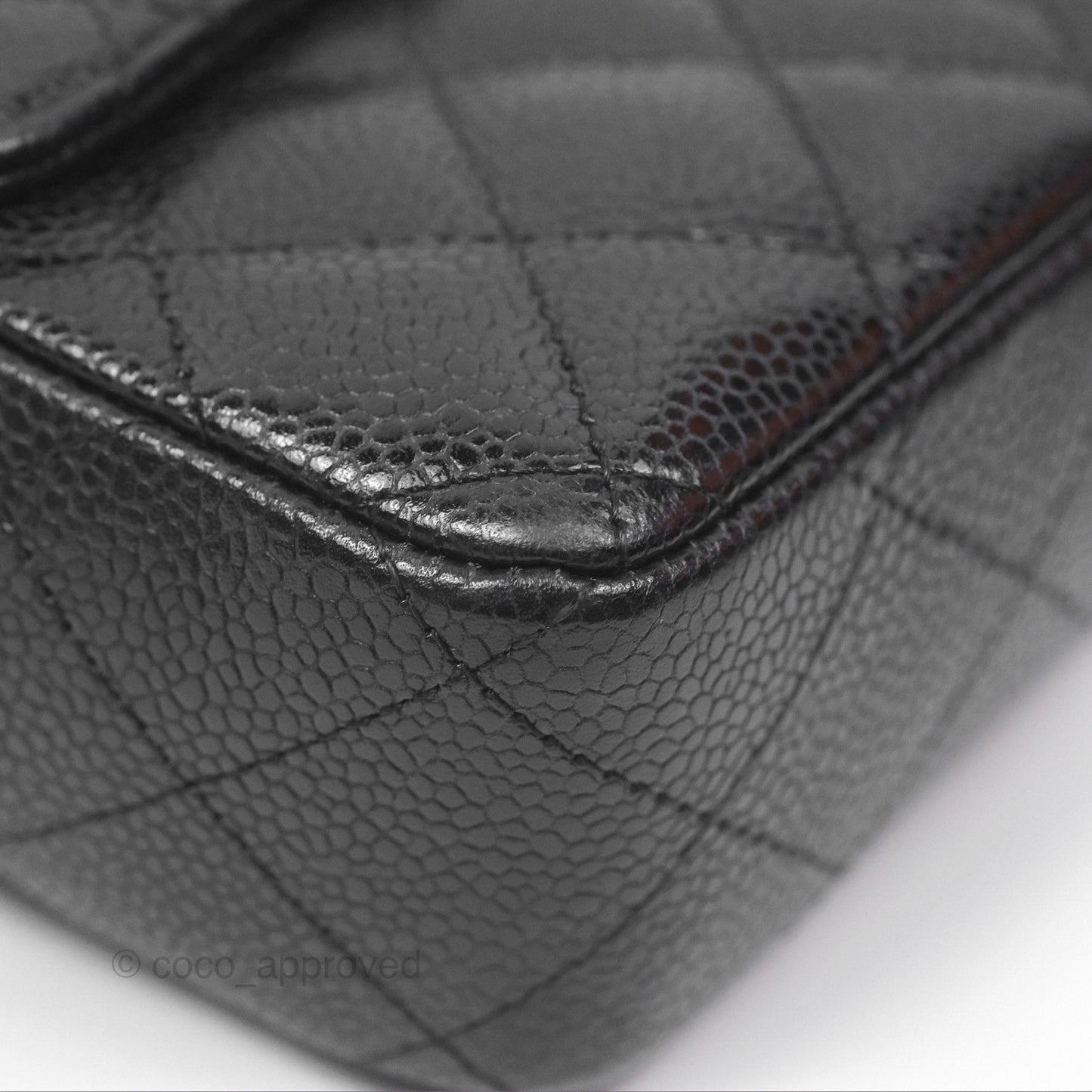 Chanel East West Flap Bag Black Caviar Silver Hardware
