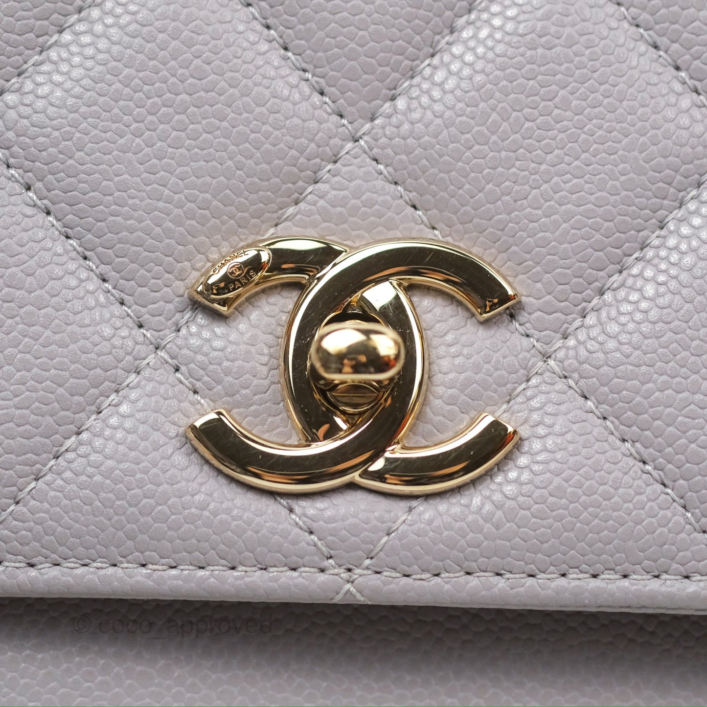 Chanel Quilted Medium Business Affinity Flap Grey Caviar Light Gold Hardware
