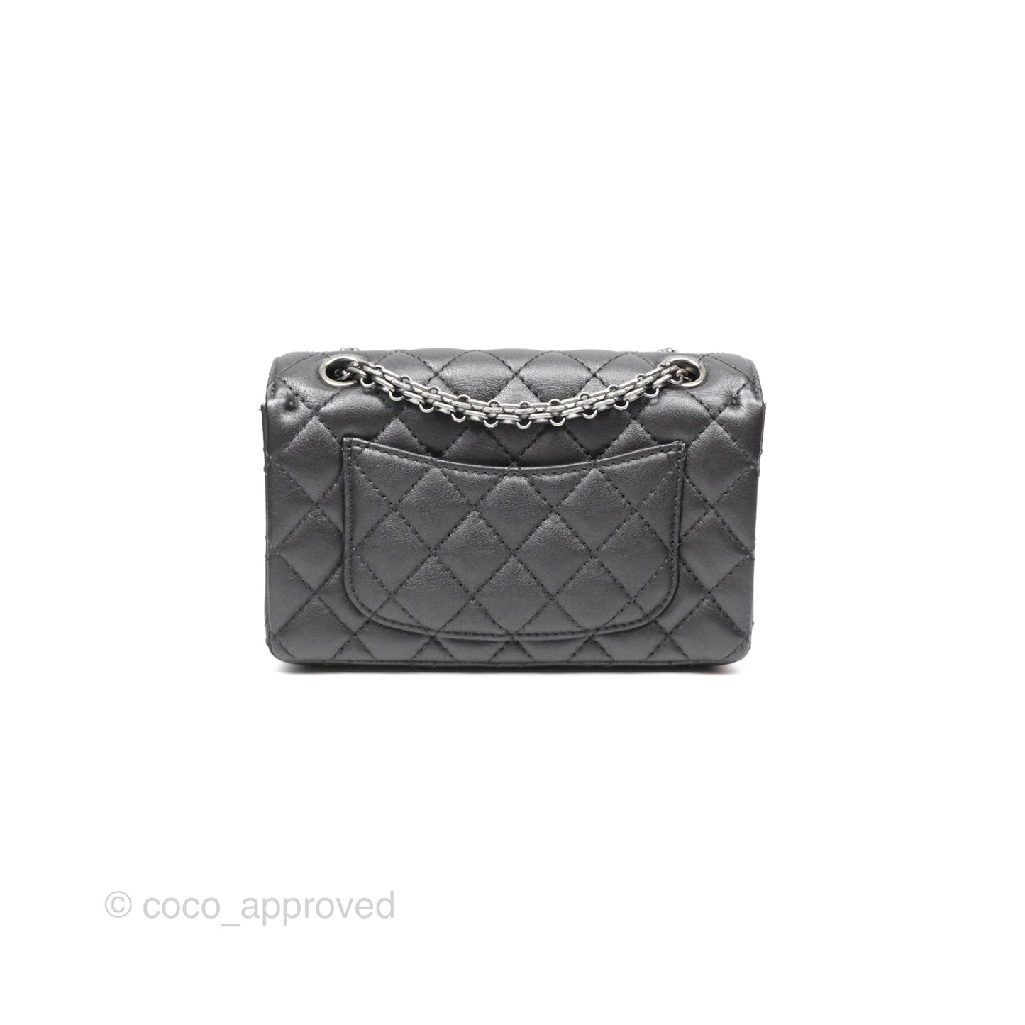 Chanel Mini Reissue 224 Dark Grey Grained Calfskin Ruthenium Hardware