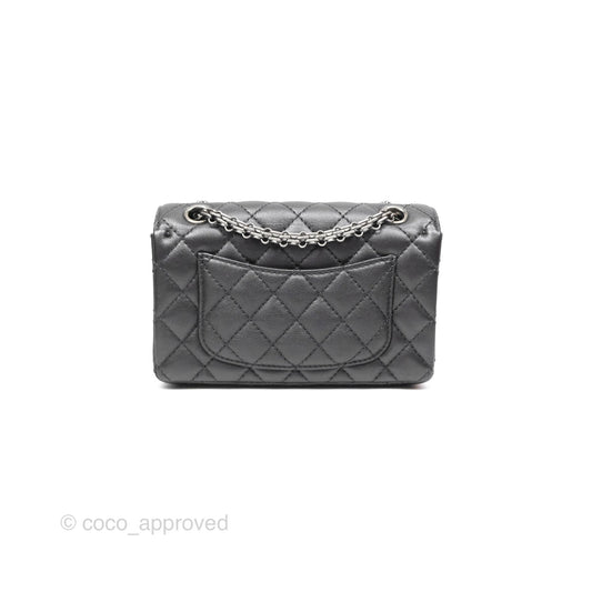 Chanel Mini Reissue 224 Dark Grey Grained Calfskin Ruthenium Hardware