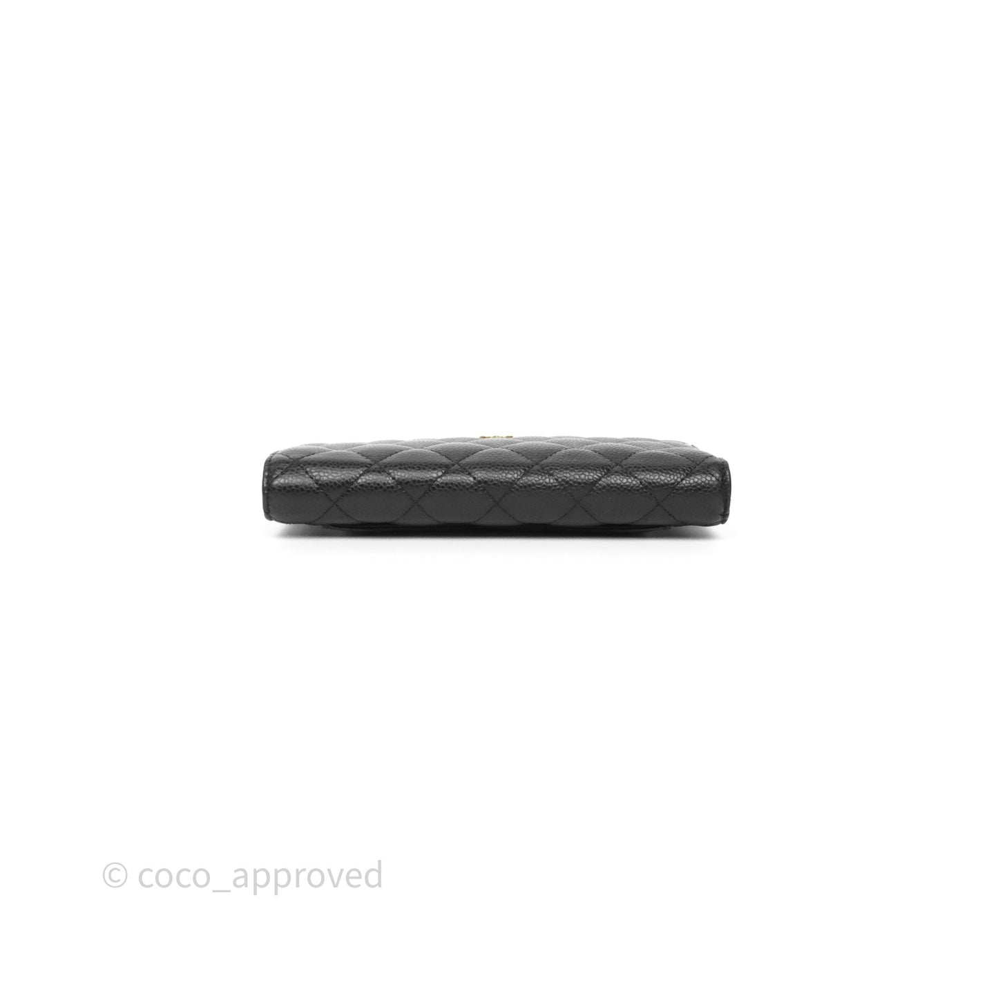 Chanel Classic Quilted Long Wallet Black Caviar Gold Hardware