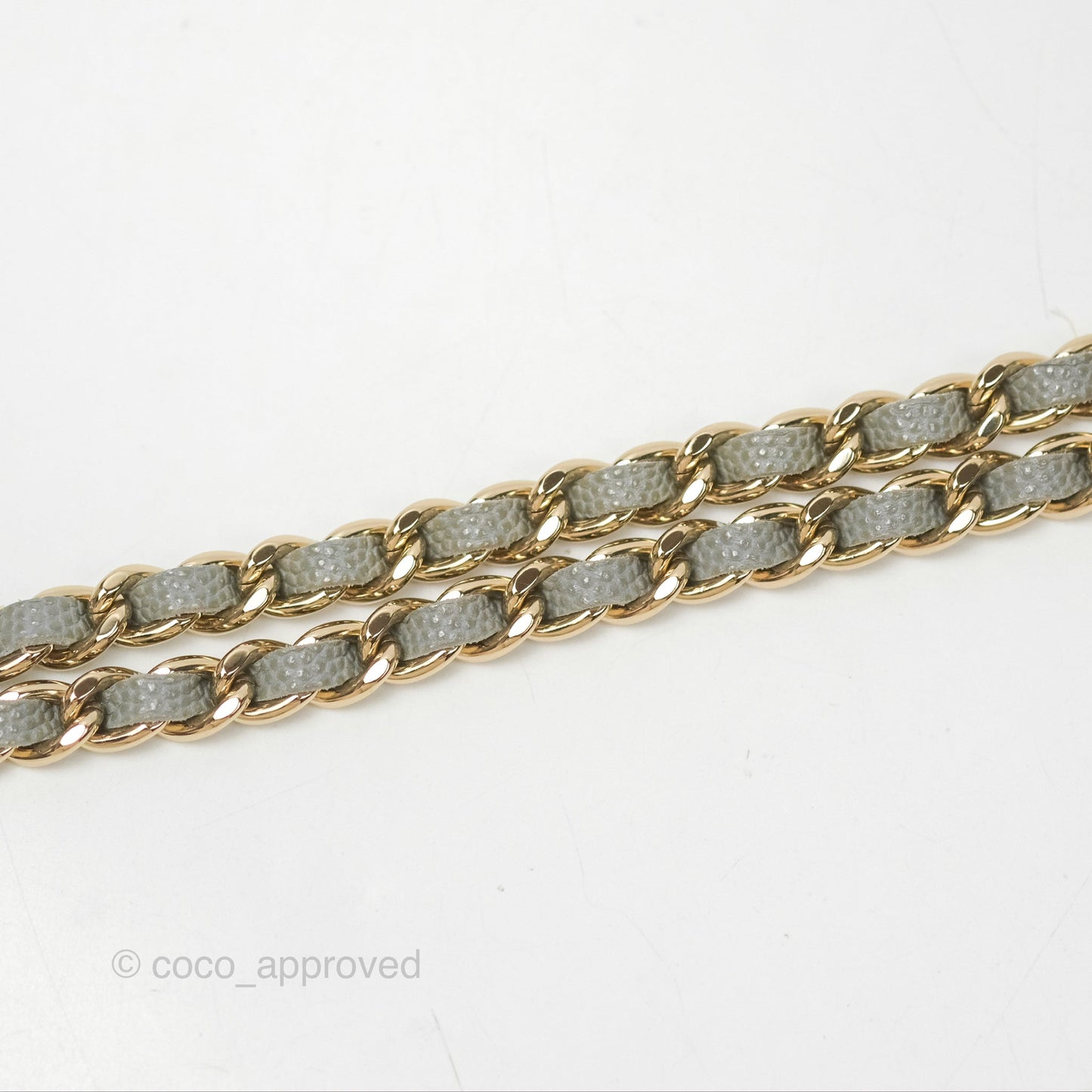 Chanel Classic Quilted Round Clutch With Chain Grey Caviar Gold Hardware