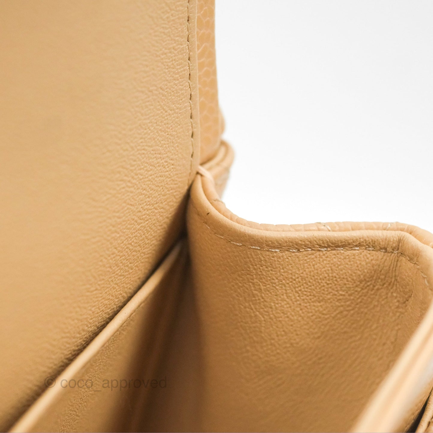 Chanel Small Quilted Classic Flap Beige Caviar Gold Hardware