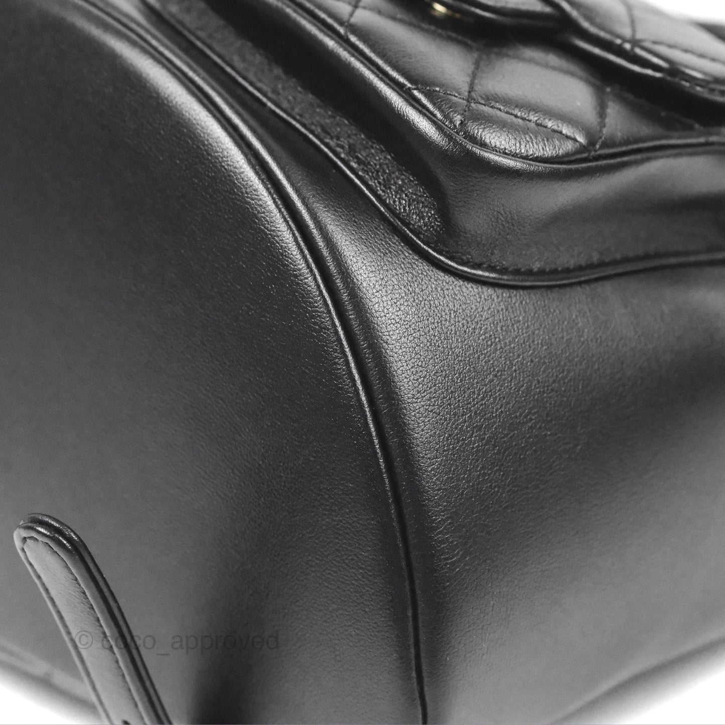 Chanel Duma Backpack Large Black Calfskin Gold Hardware 23P