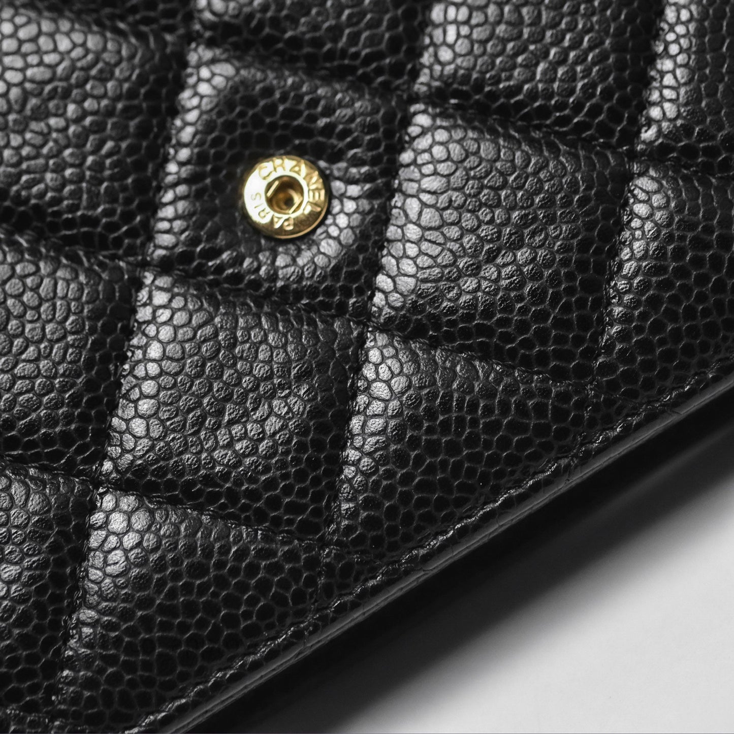 Chanel Quilted WOC Black Caviar Gold Hardware