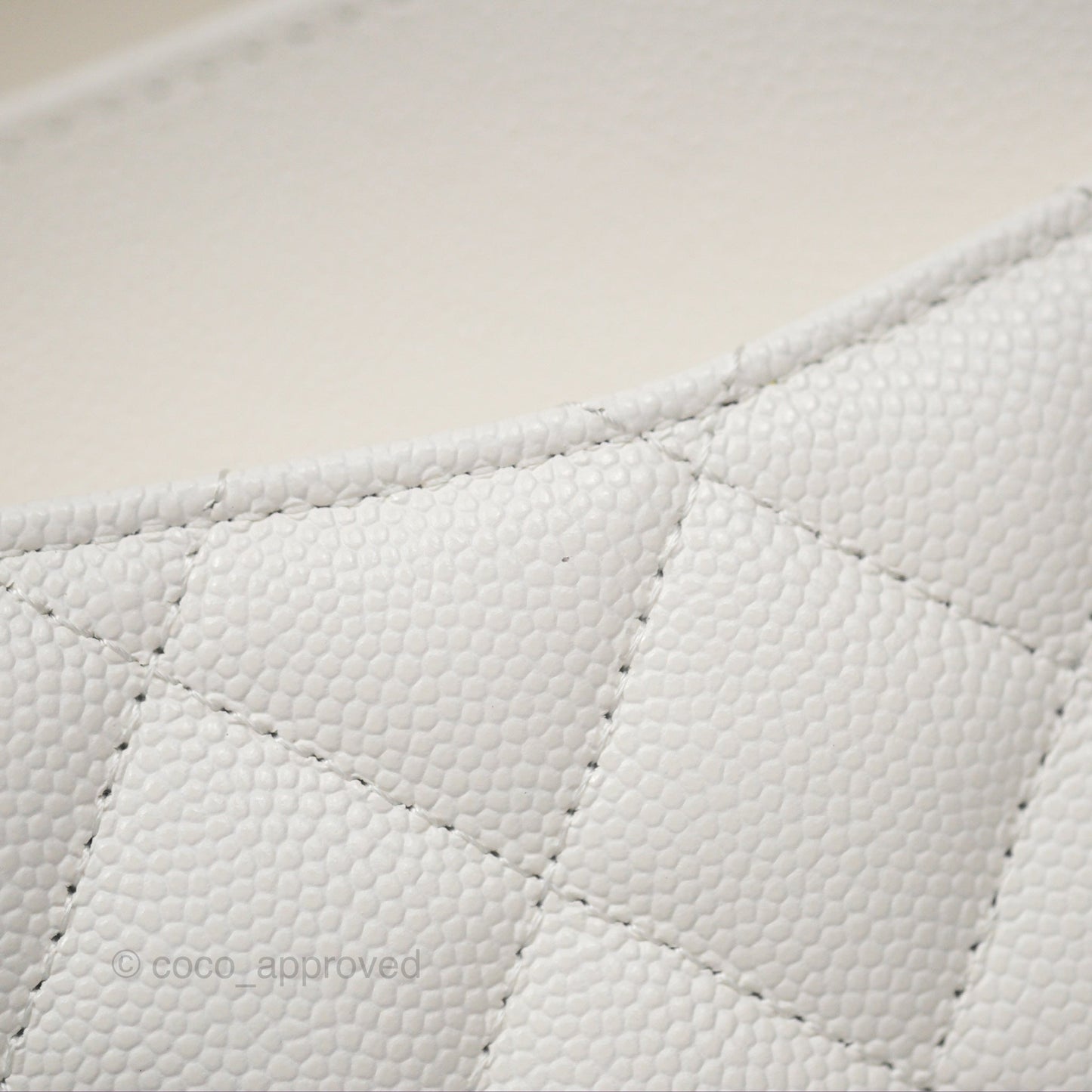 Chanel Classic M/L Medium Flap Quilted White Caviar Gold Hardware