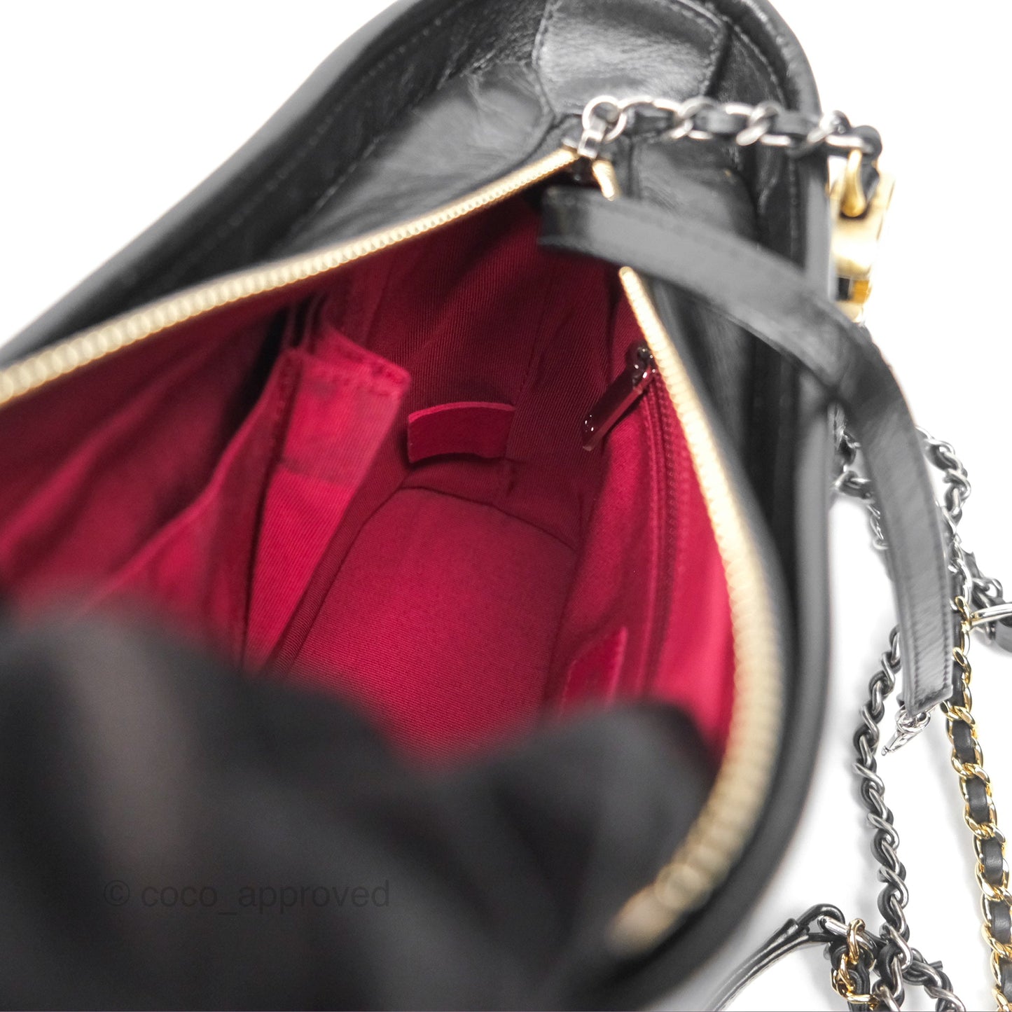 Chanel Small Gabrielle Hobo Quilted Black Aged Calfskin