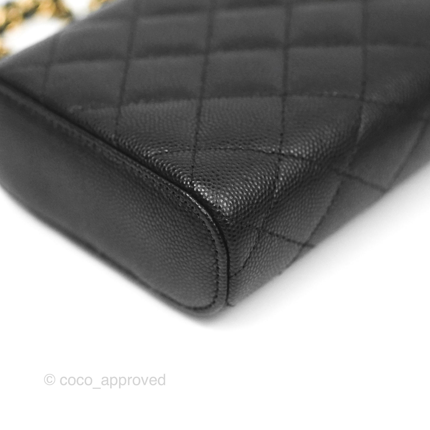 Chanel Classic Mini Vanity With Chain Black Caviar Gold Hardware