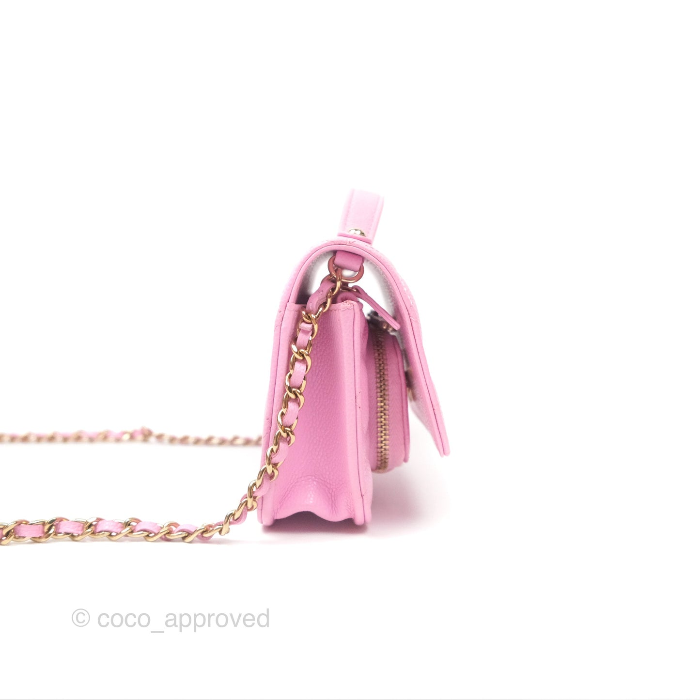 Chanel Business Affinity Clutch With Chain Pink Caviar Gold Hardware