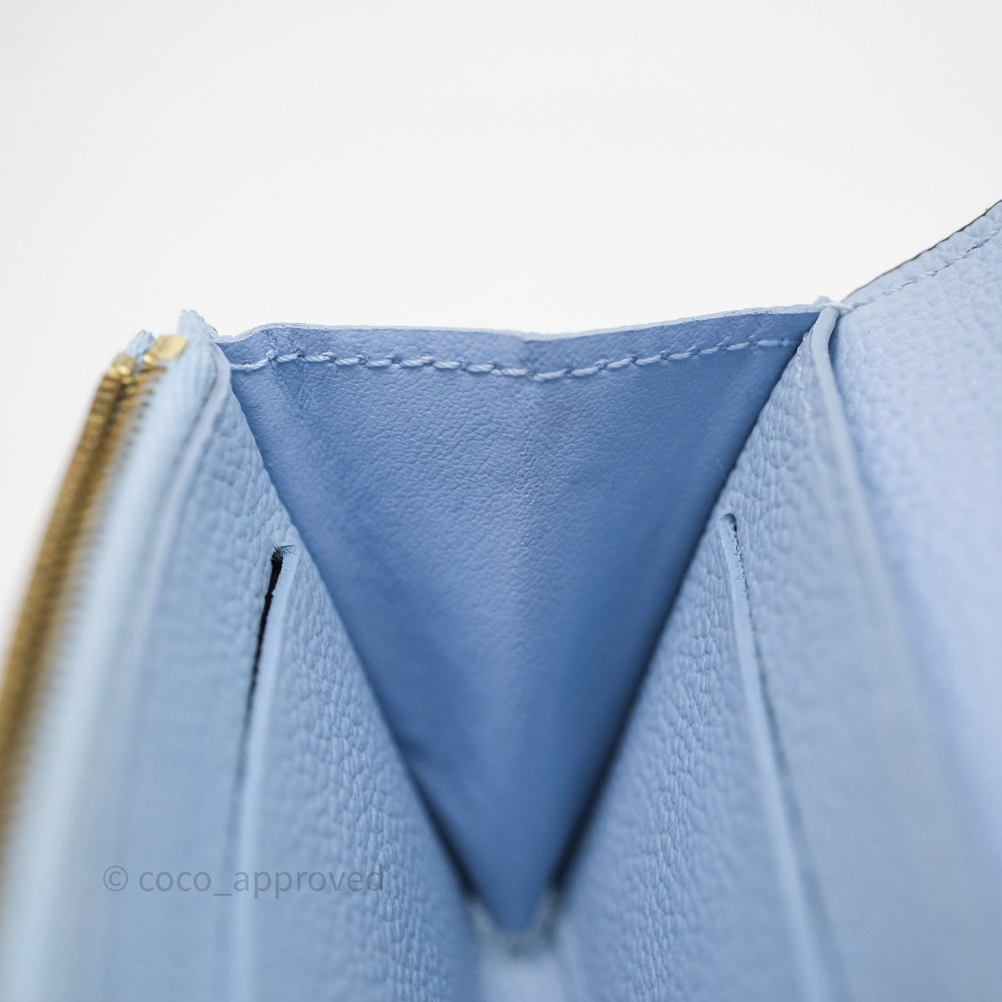 Louis Vuitton Rosali Coin Purse Empreinte Bleu Nuage Gold Hardware