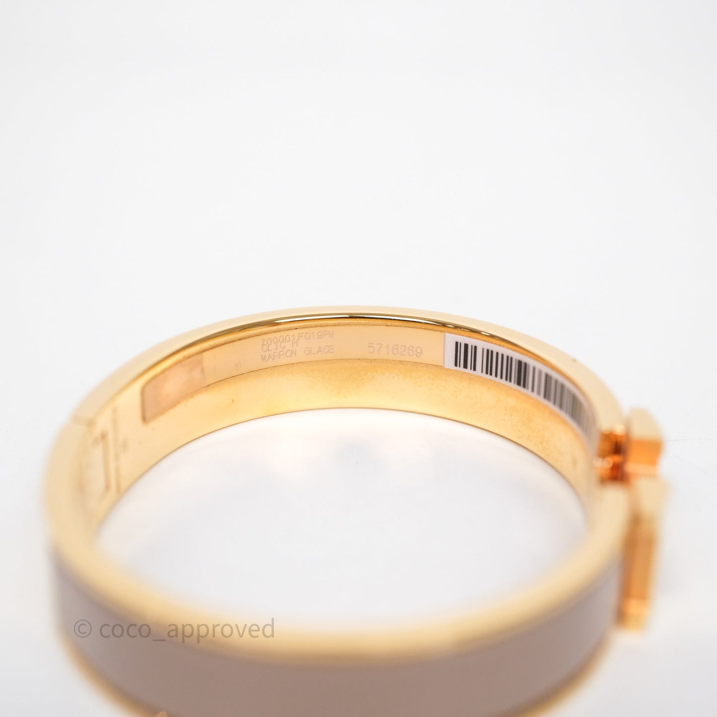 Hermès Clic H Bracelet Marron Glace Gold Hardware